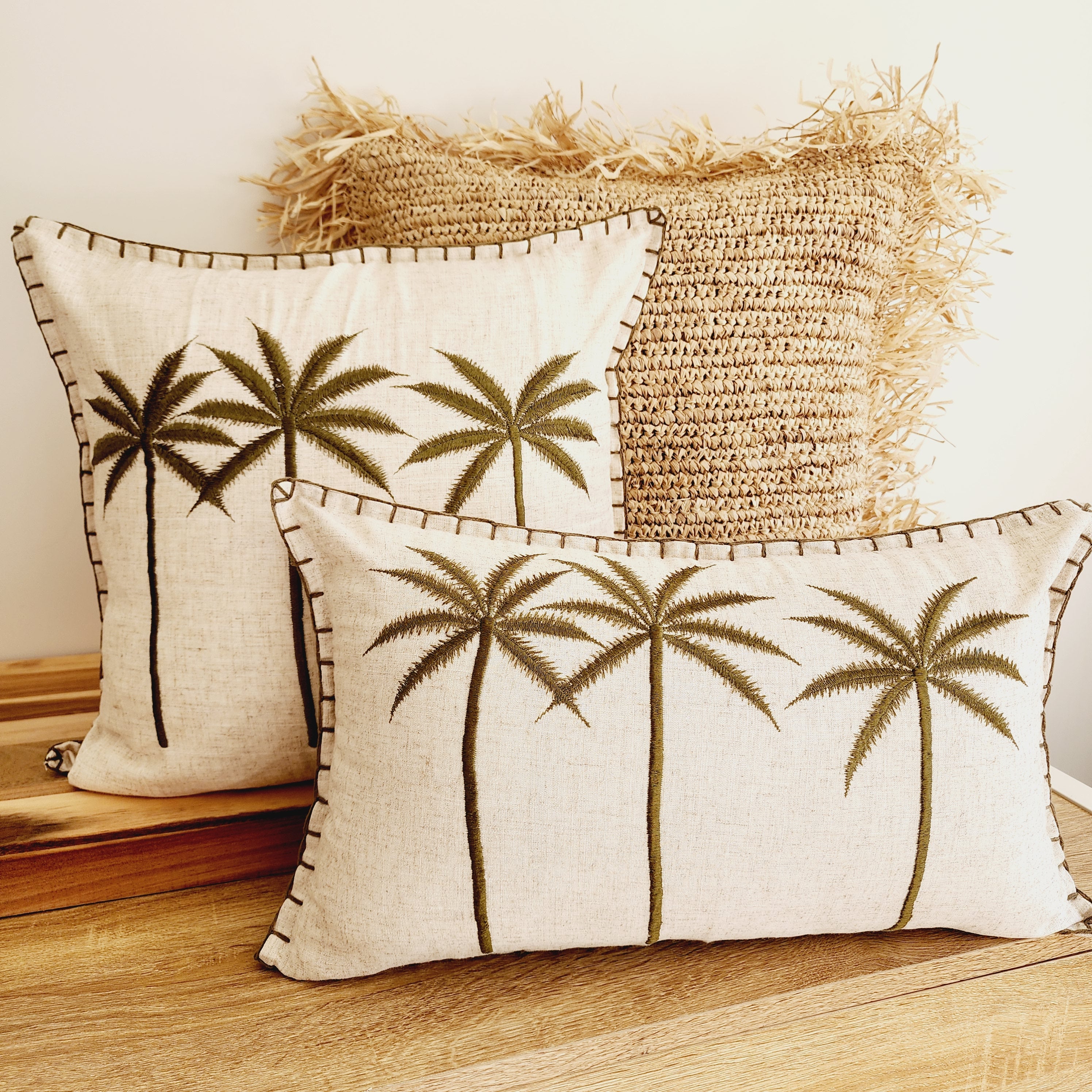Bungalow Palms Linen Cushion Cover | 45x45cm | Linen