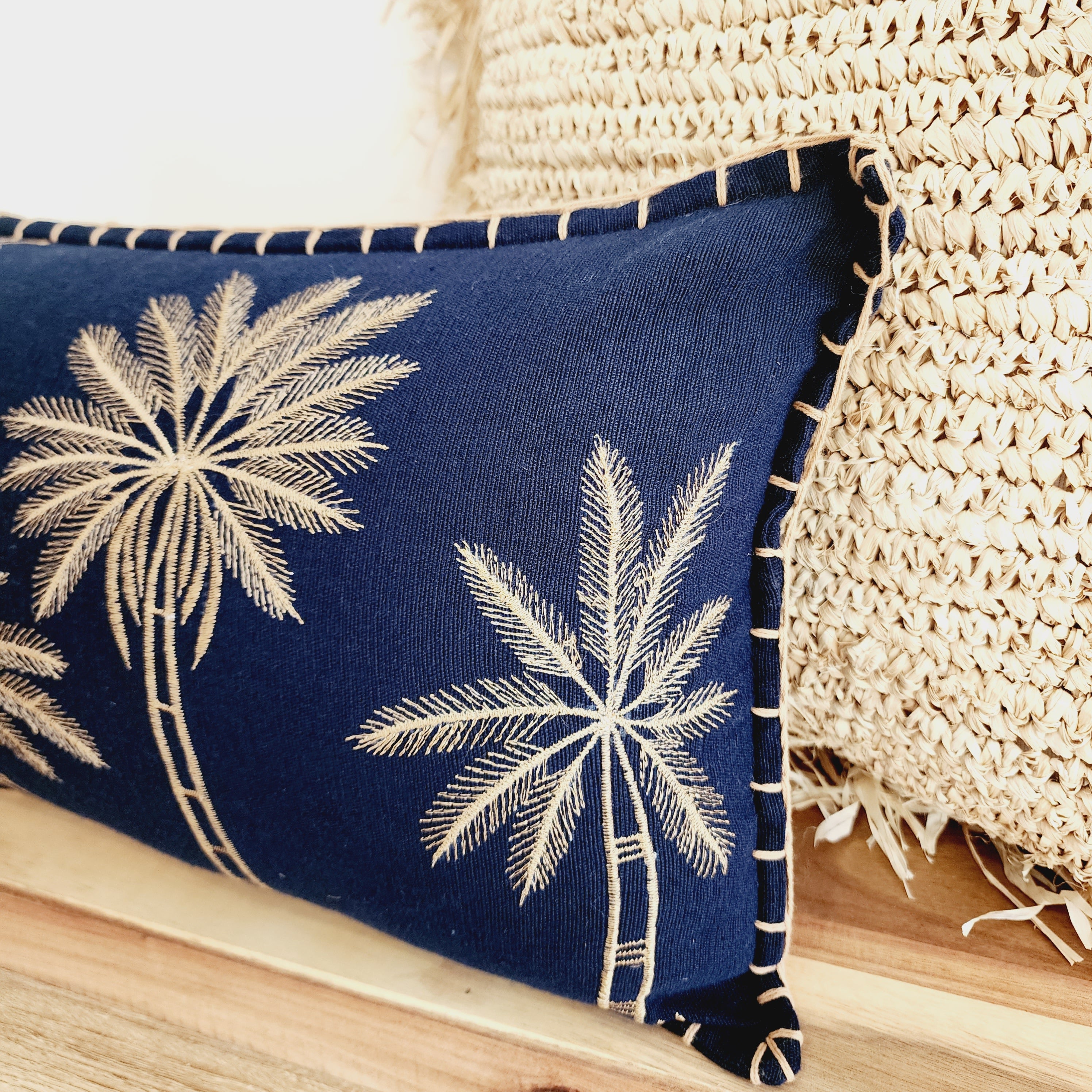 Midnight Palms Lumbar Cushion Cover | 30x50cm