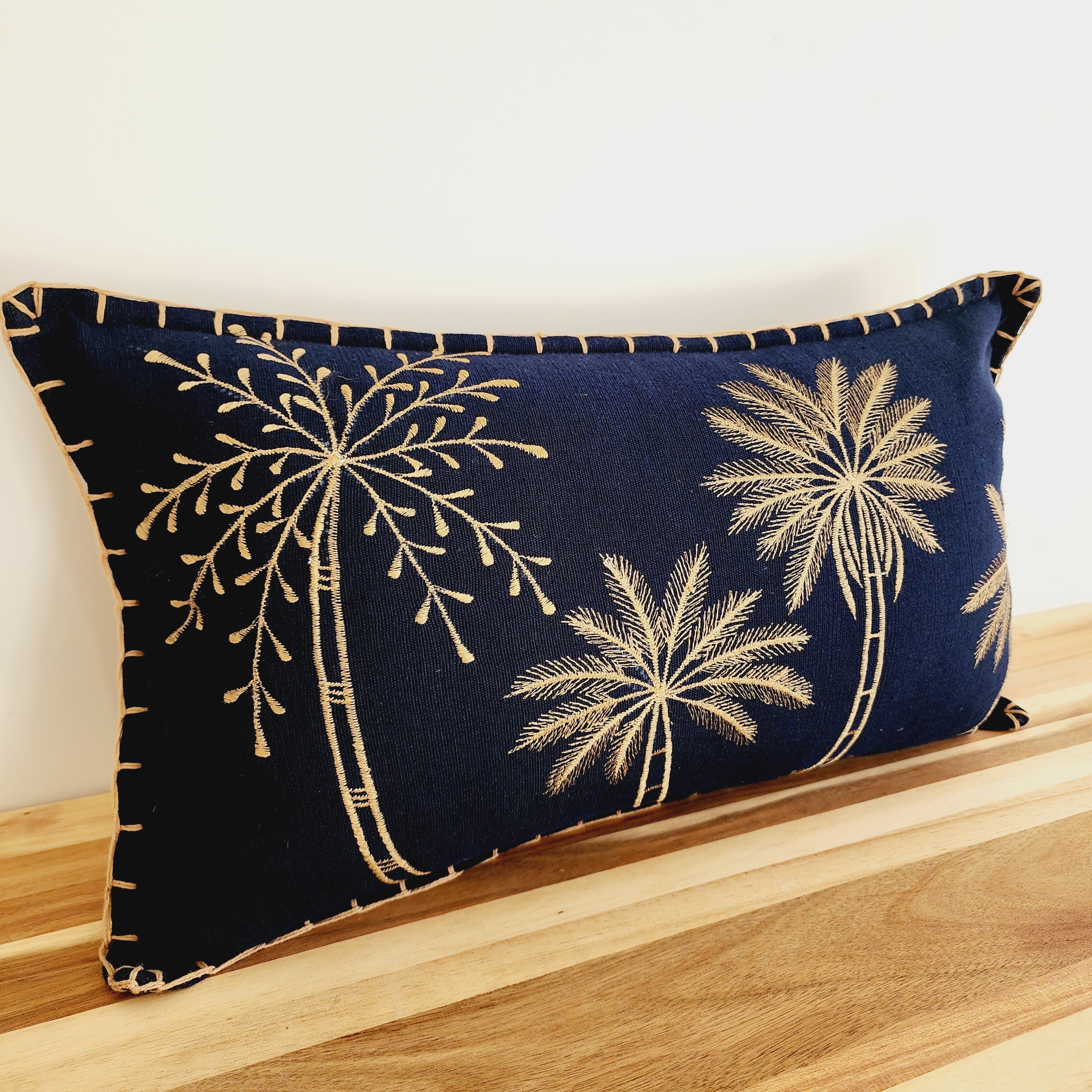 Midnight Palms Lumbar Cushion Cover | 30x50cm