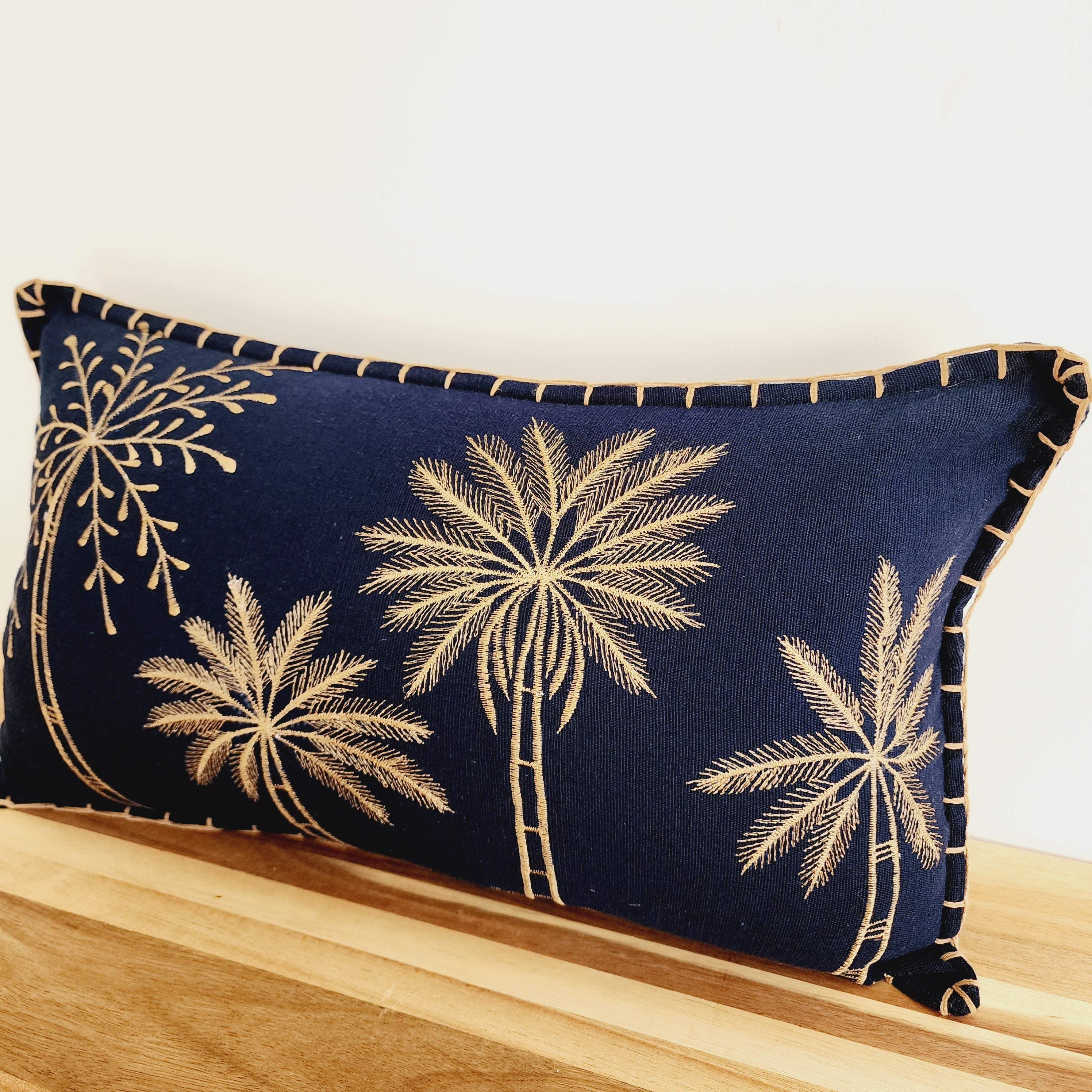 Midnight Palms Lumbar Cushion Cover | 30x50cm