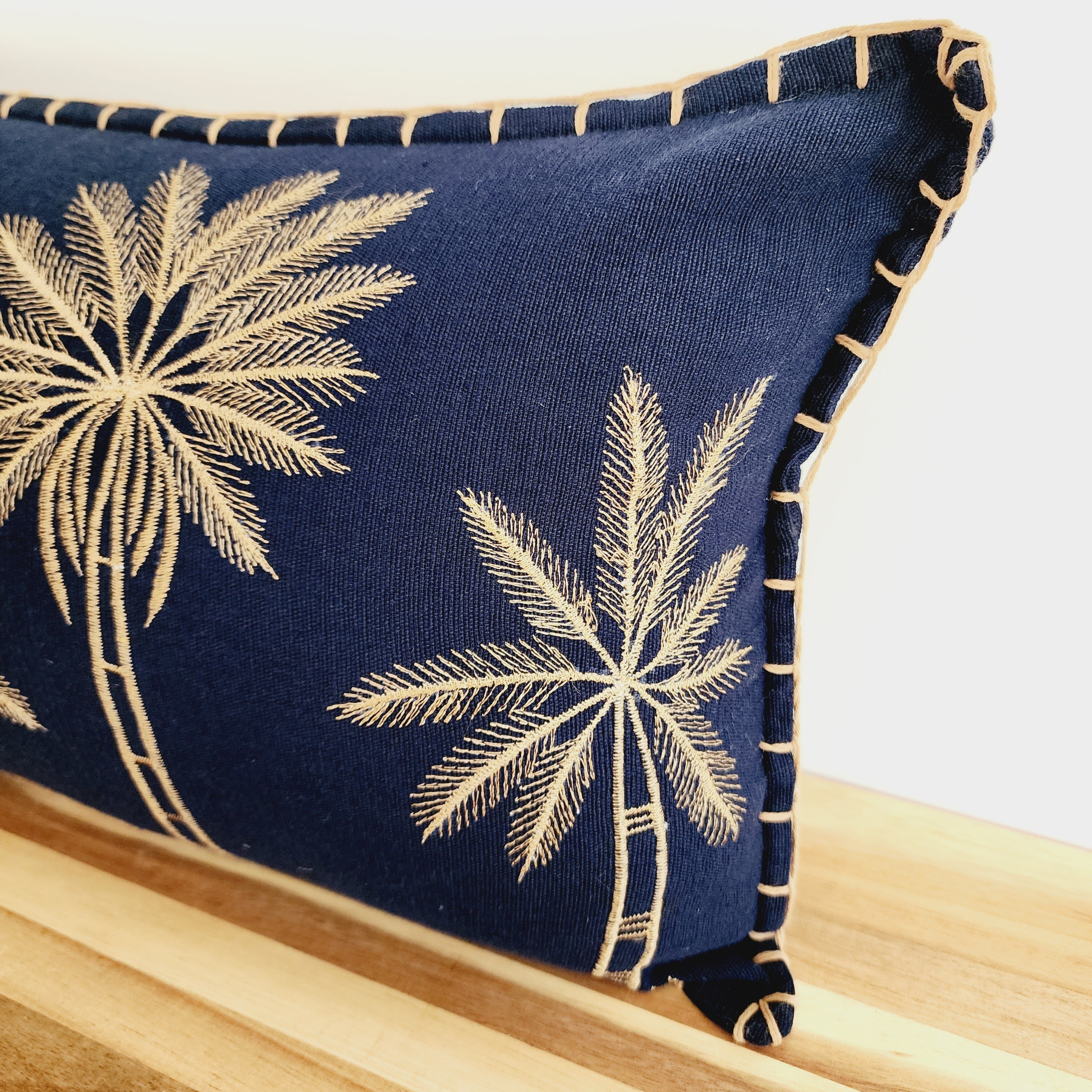 Midnight Palms Lumbar Cushion Cover | 30x50cm