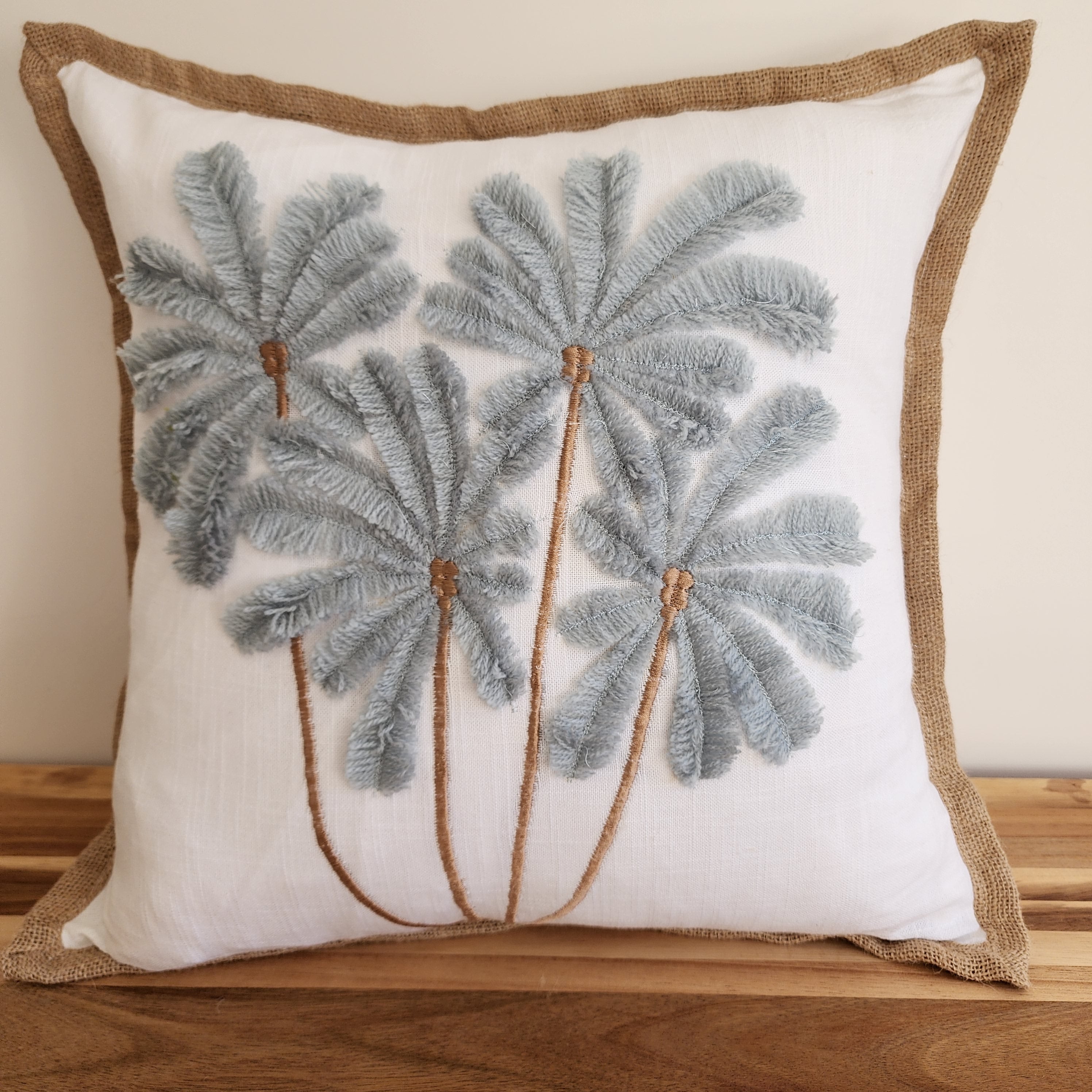 Blue Haze Palms Cushion Cover | 45x45cm