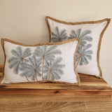 Blue Haze Palms Lumbar Cushion Cover | 30x50cm