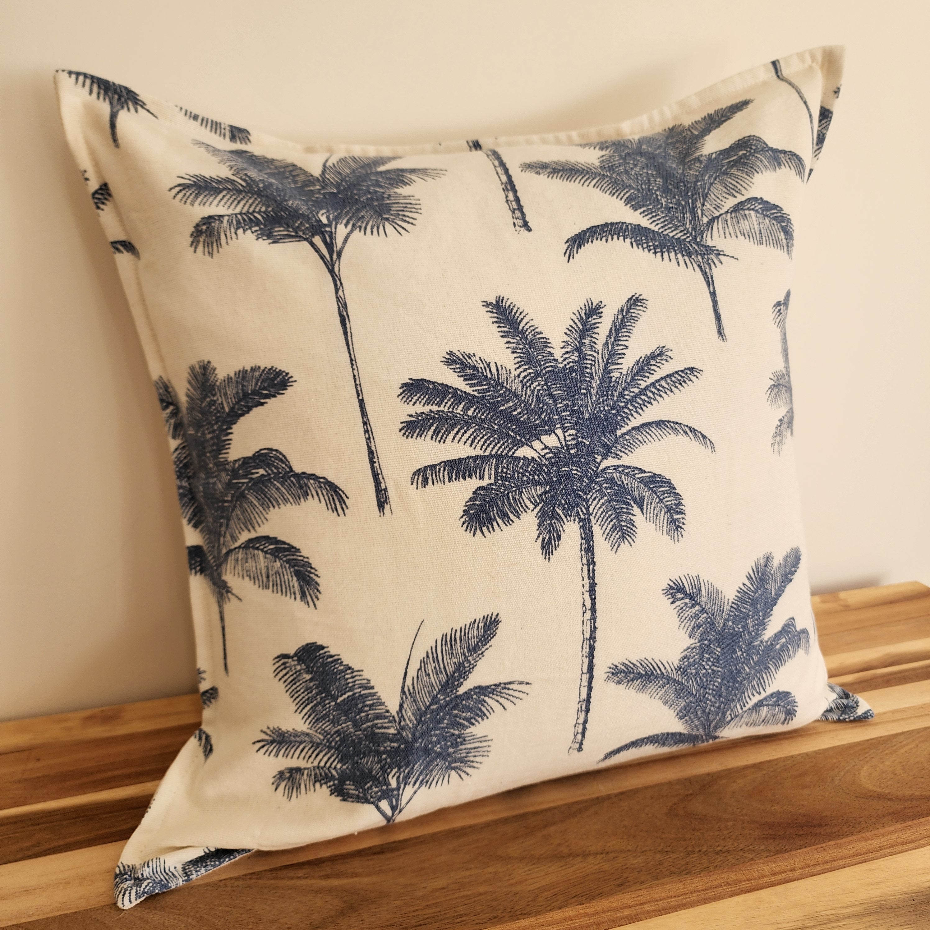 Hamptons Cotton Palm Cushion Cover | 50x50cm