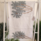 Blue Haze Palms Bed Runner