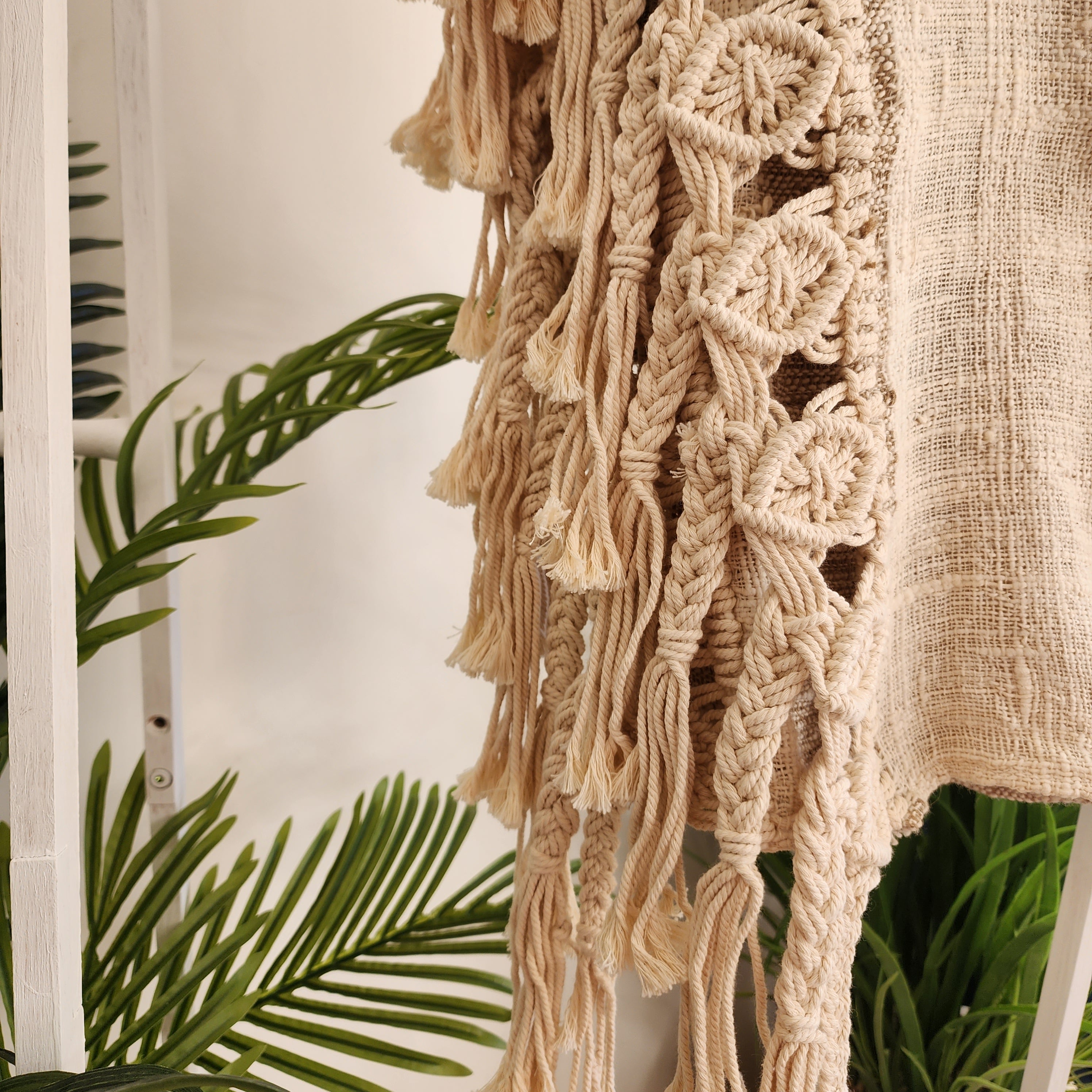 Coastal Retreat Macrame Throw