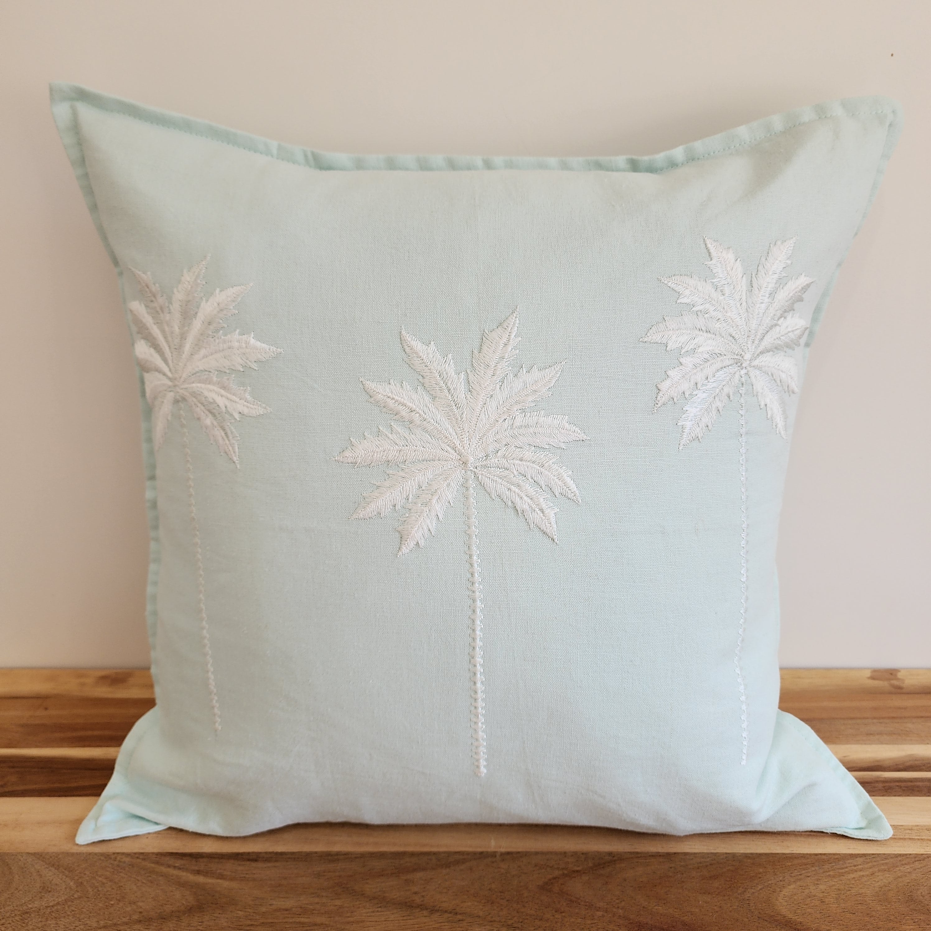 Ocean Mist Palms Linen Cushion Cover | 50x50cm
