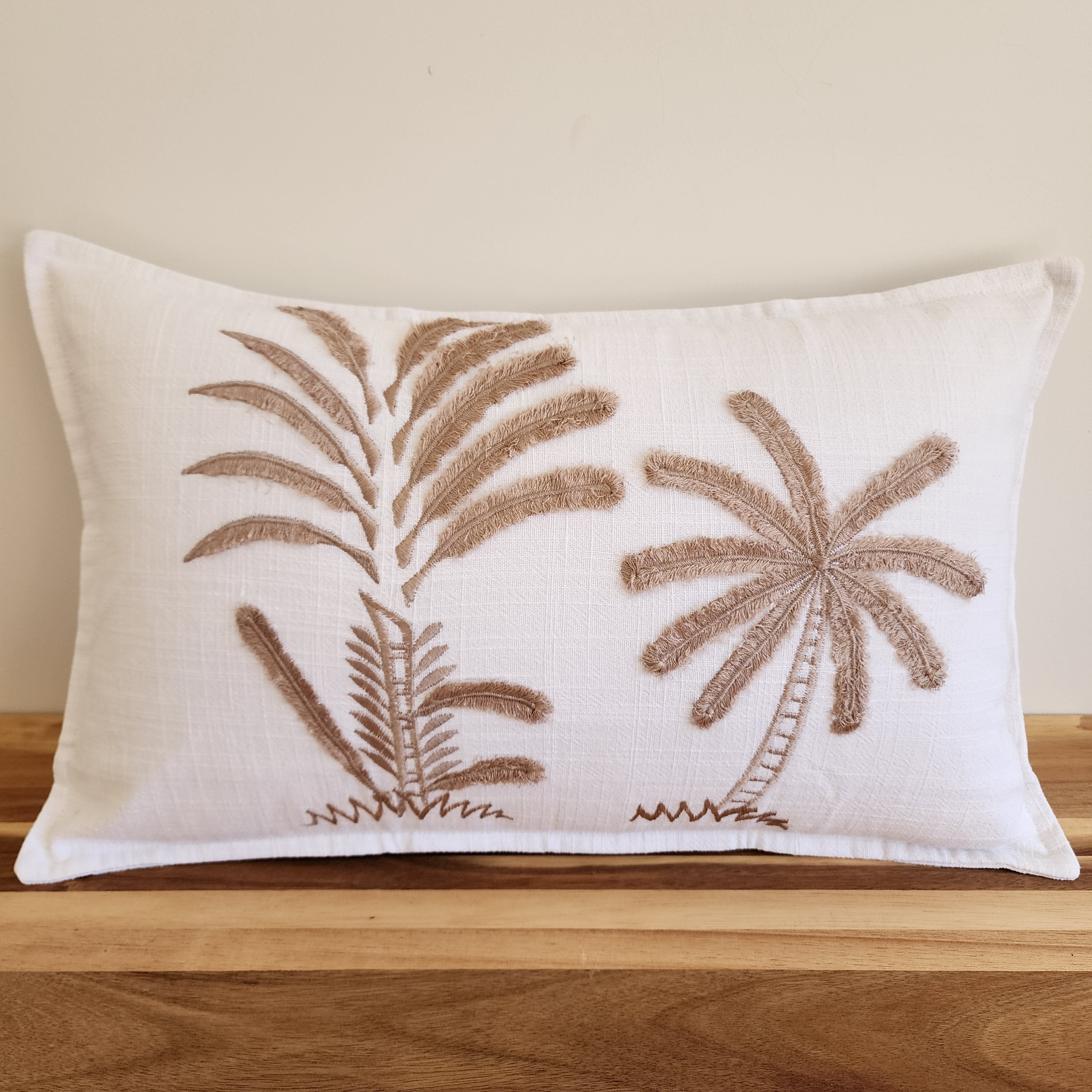 Latte Palms Lumbar Cushion Cover | 30x50cm