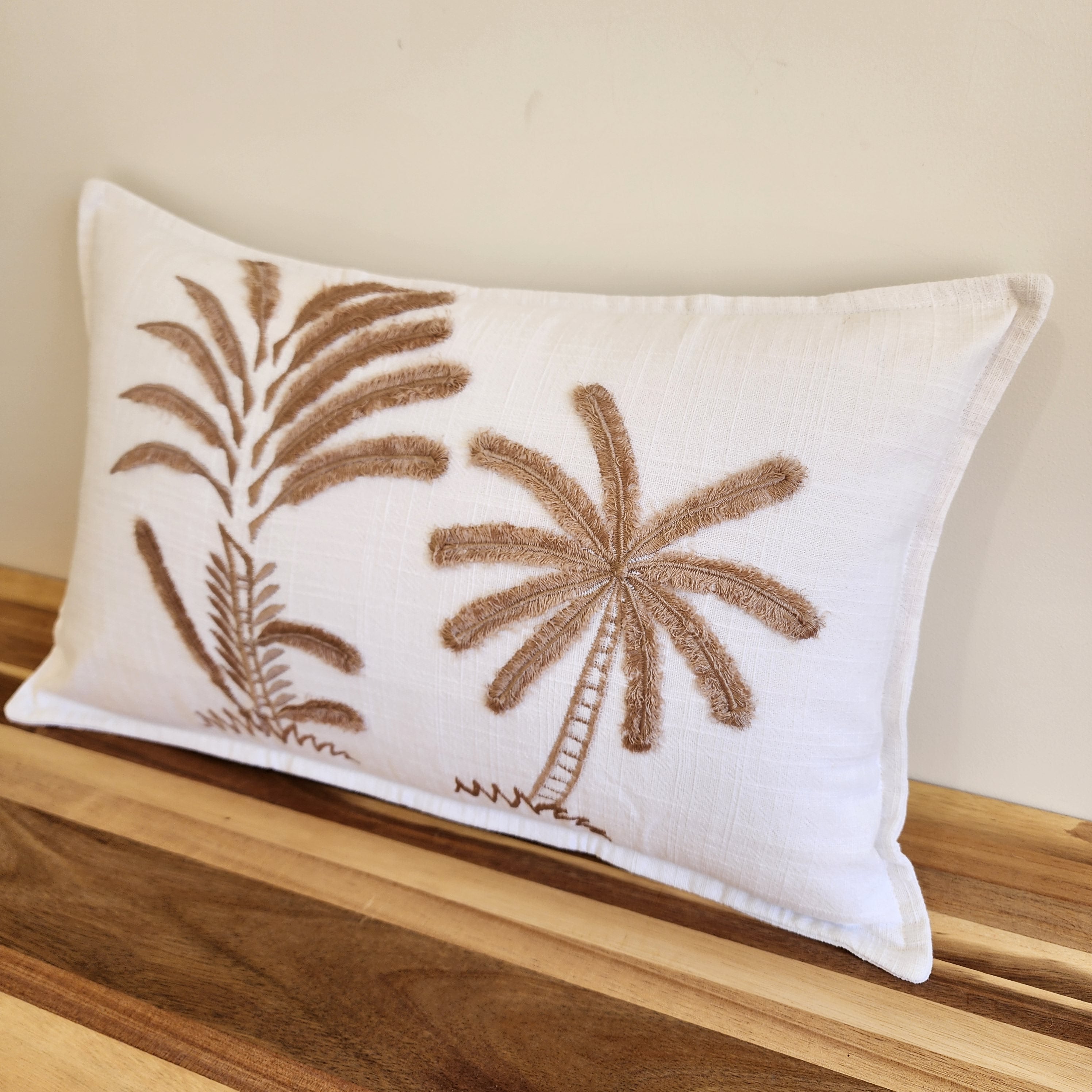 Latte Palms Lumbar Cushion Cover | 30x50cm