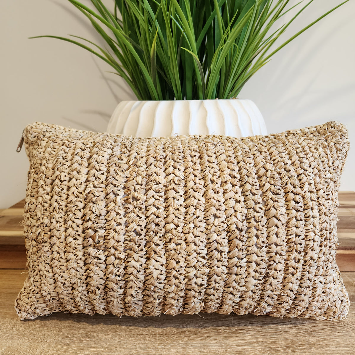 Maldives Raffia Lumbar Cushion Cover  | 30x50cm
