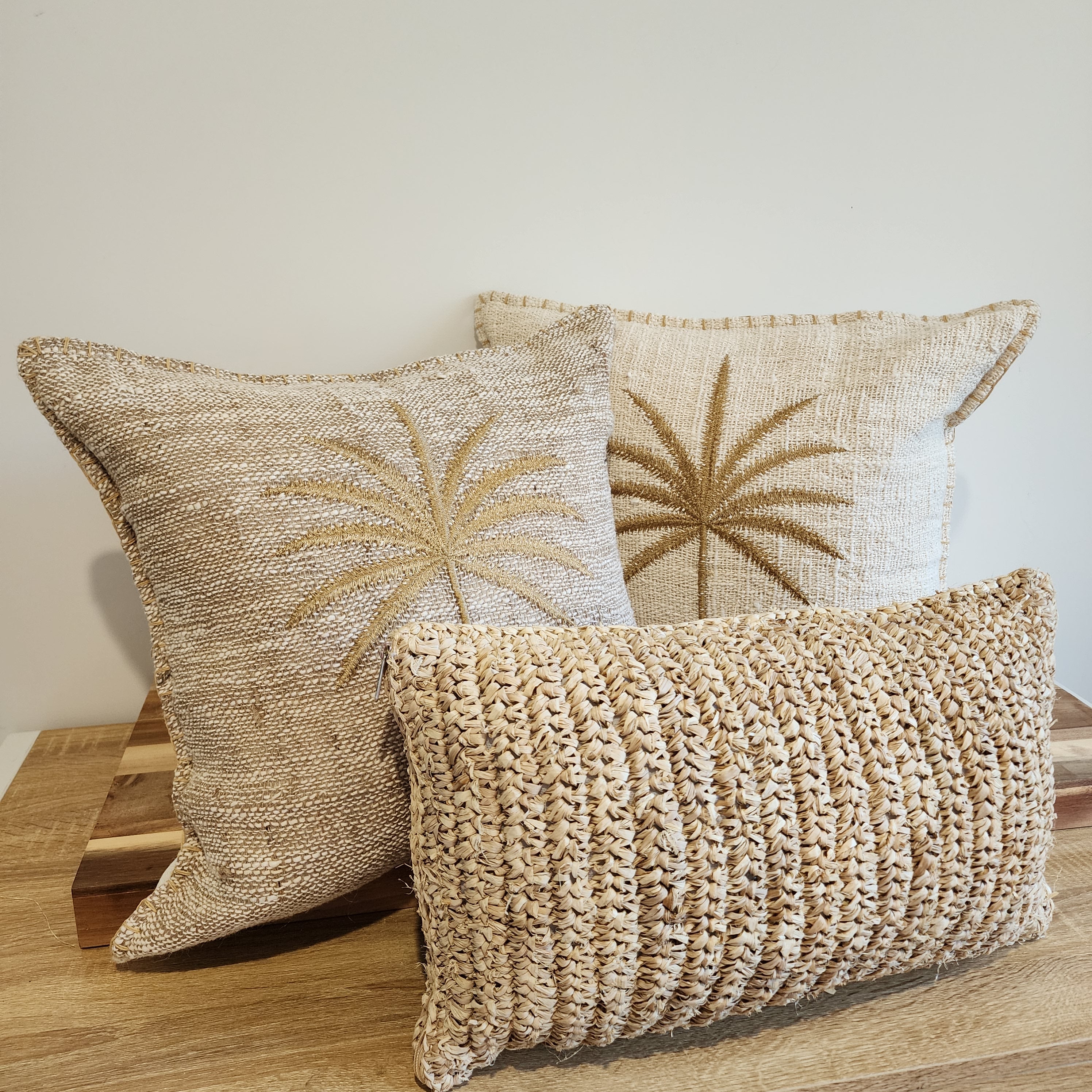 Maldives Raffia Lumbar Cushion Cover  | 30x50cm