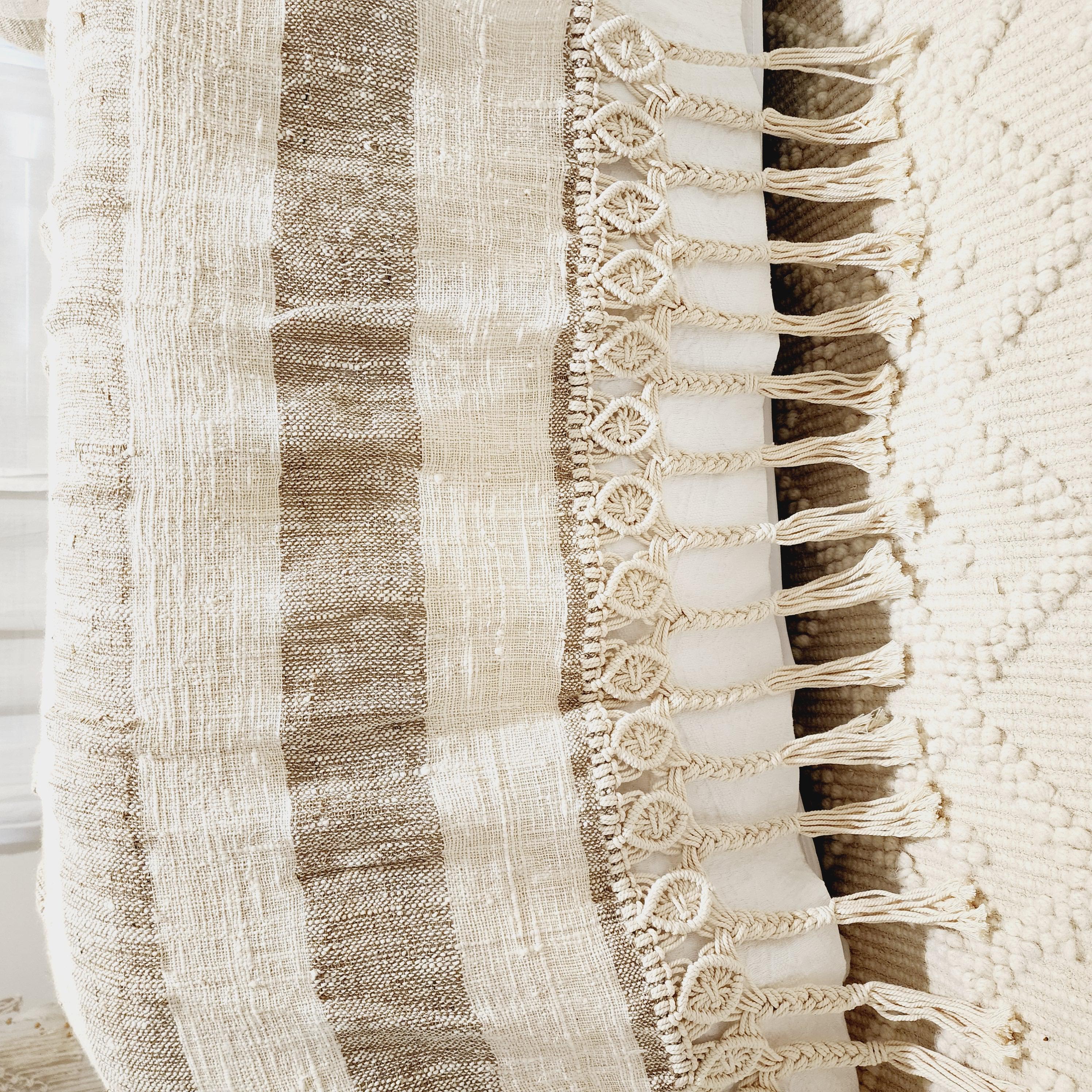 Coastal Retreat Macrame Throw