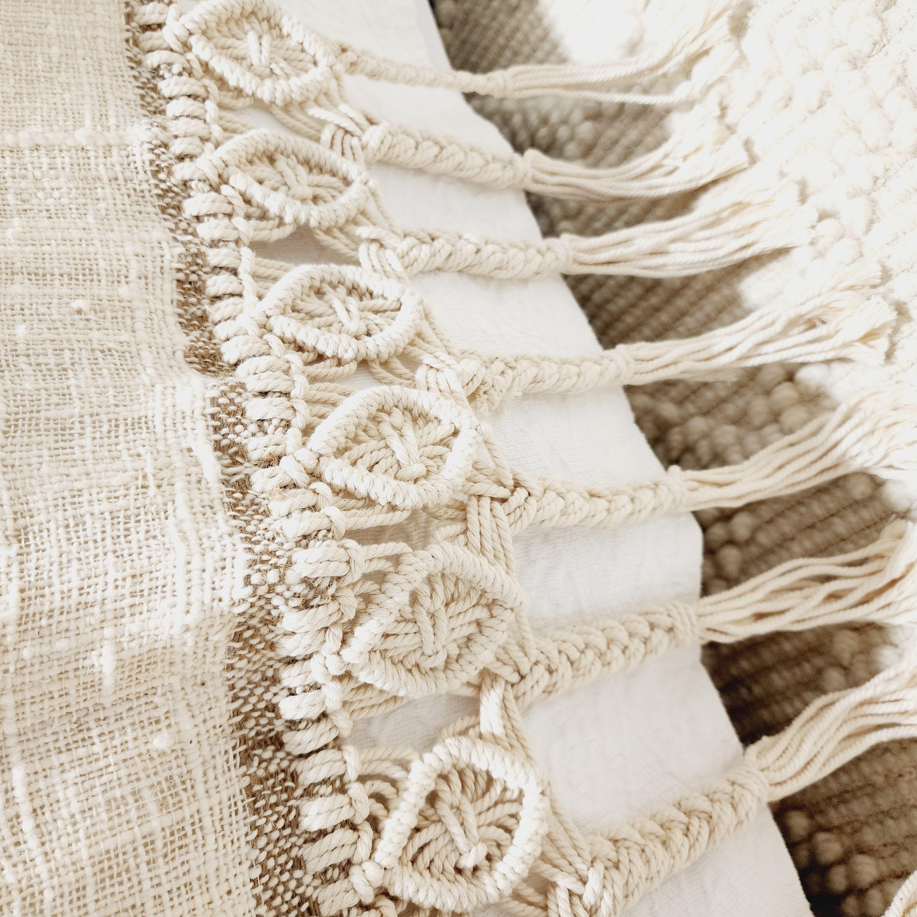 Coastal Retreat Macrame Throw