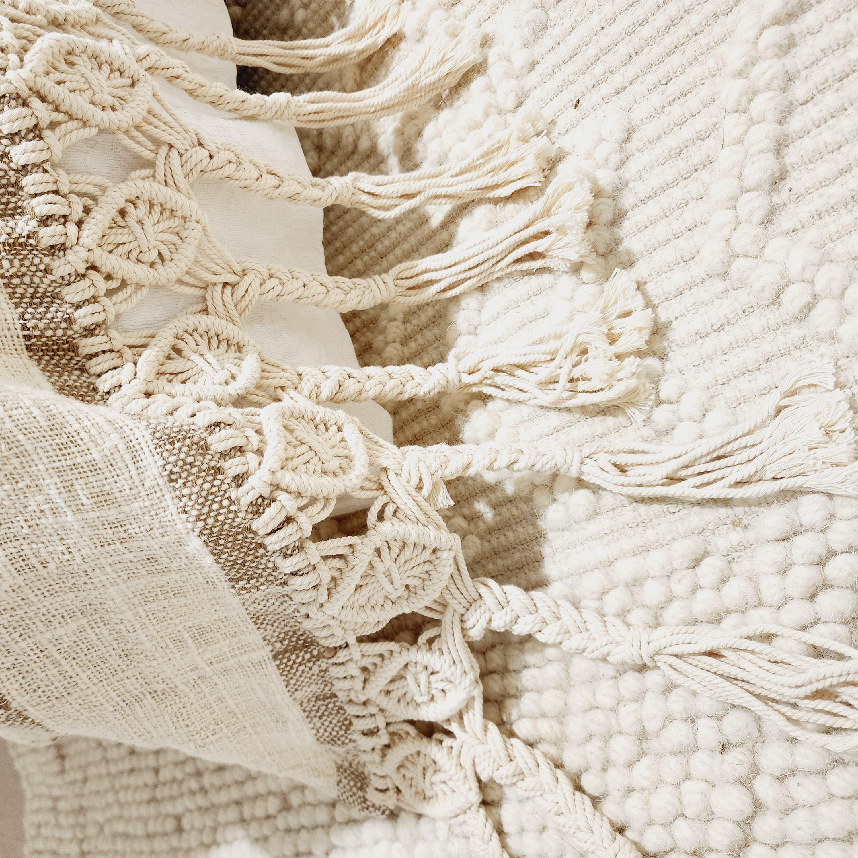 Coastal Retreat Macrame Throw