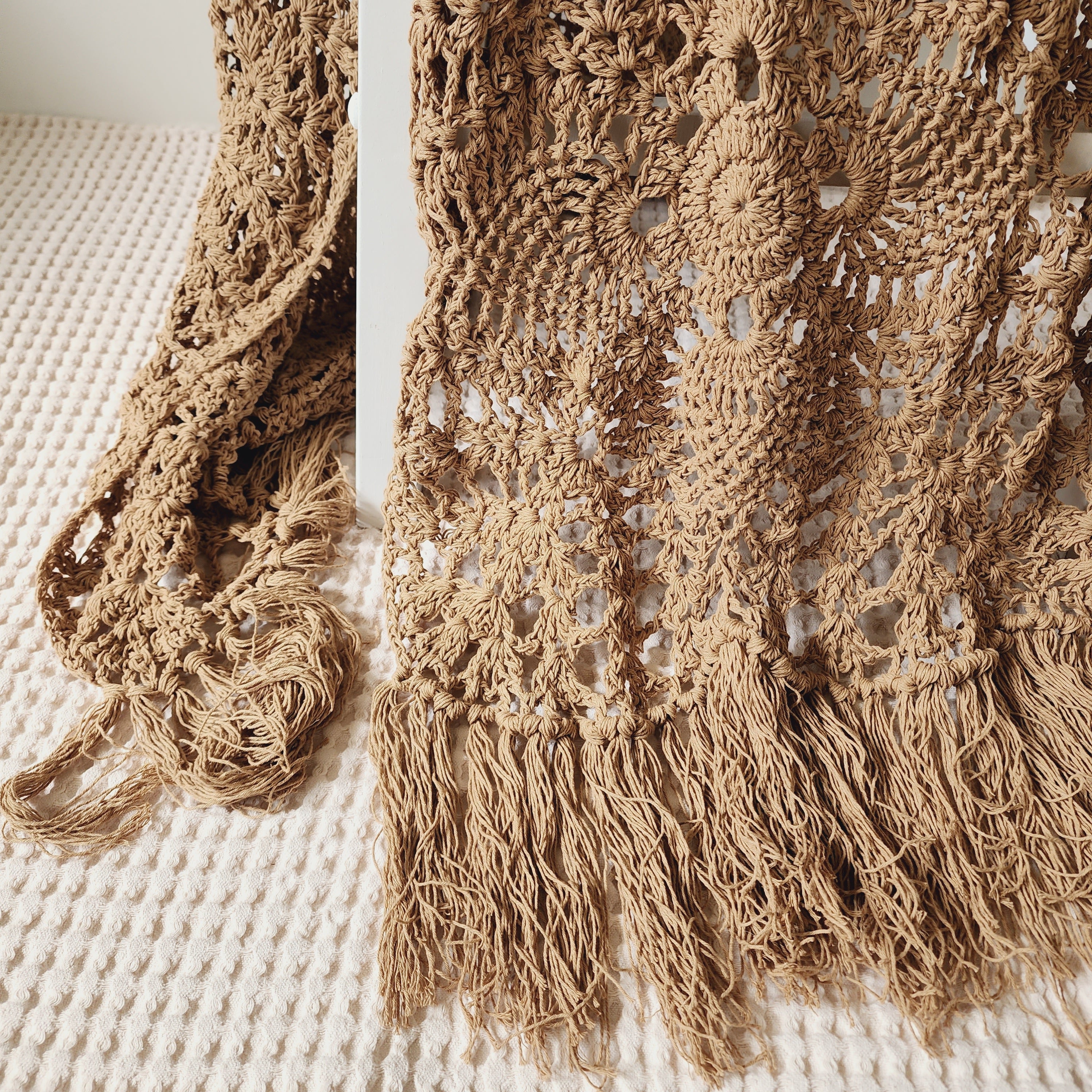 Seychelles Mocha Bed Runner | Throw | Crochet