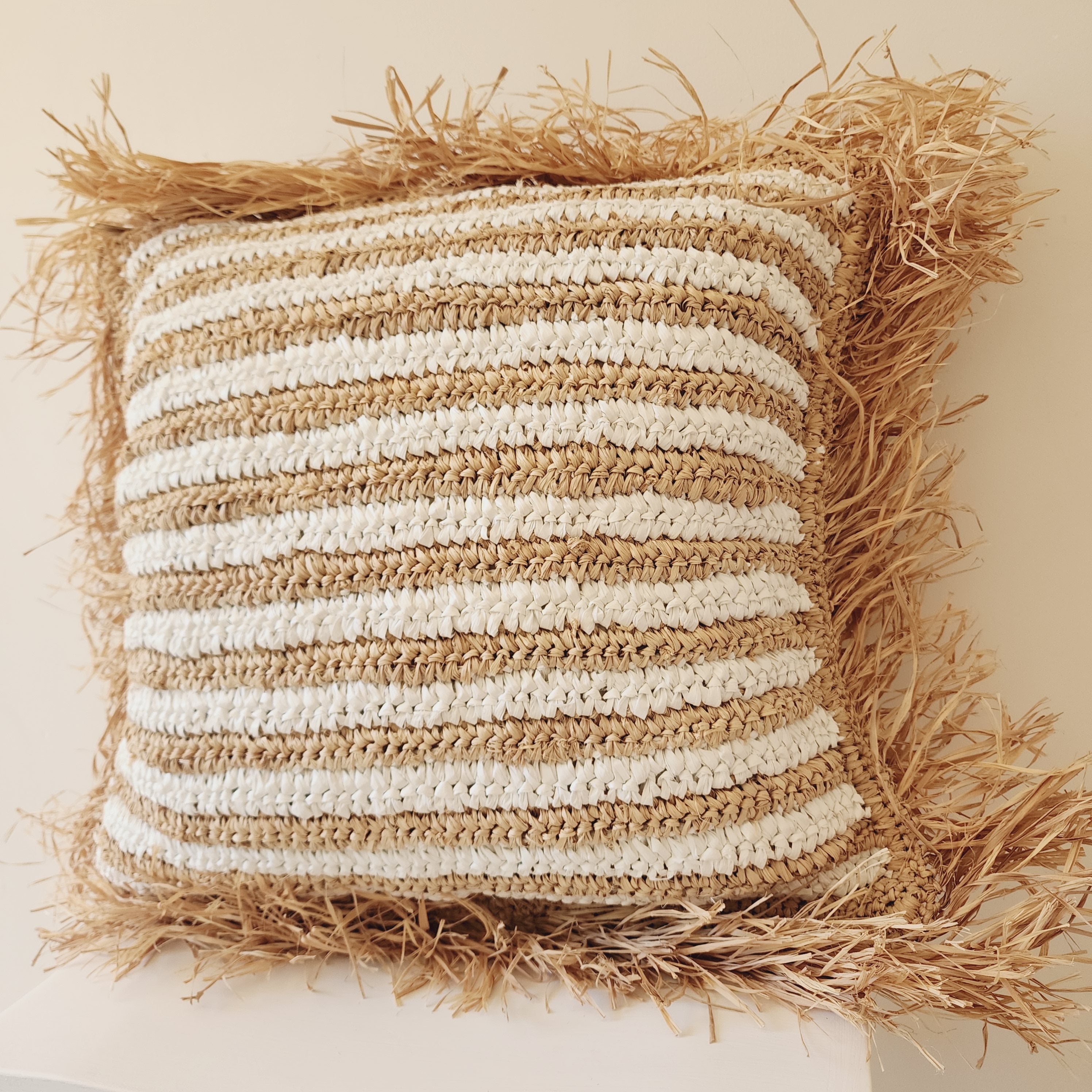 Maldives Raffia Stripe Cushion Cover | 50x50cm