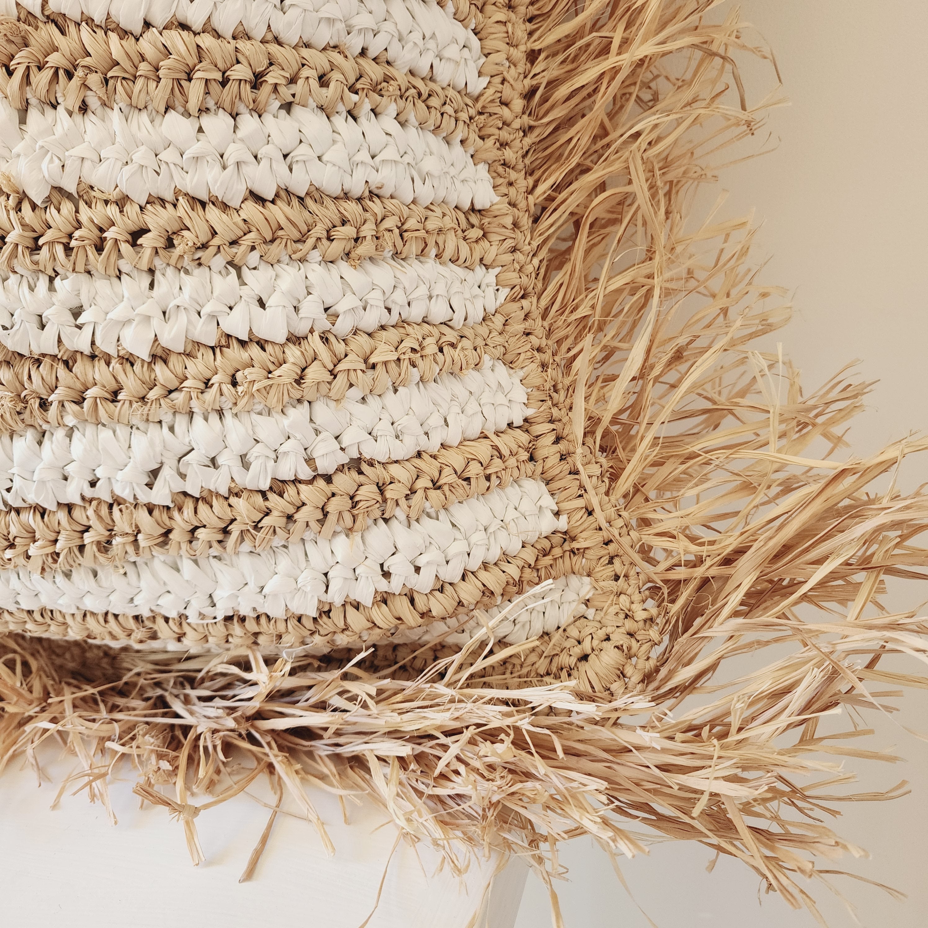 Maldives Raffia Stripe Cushion Cover | 50x50cm