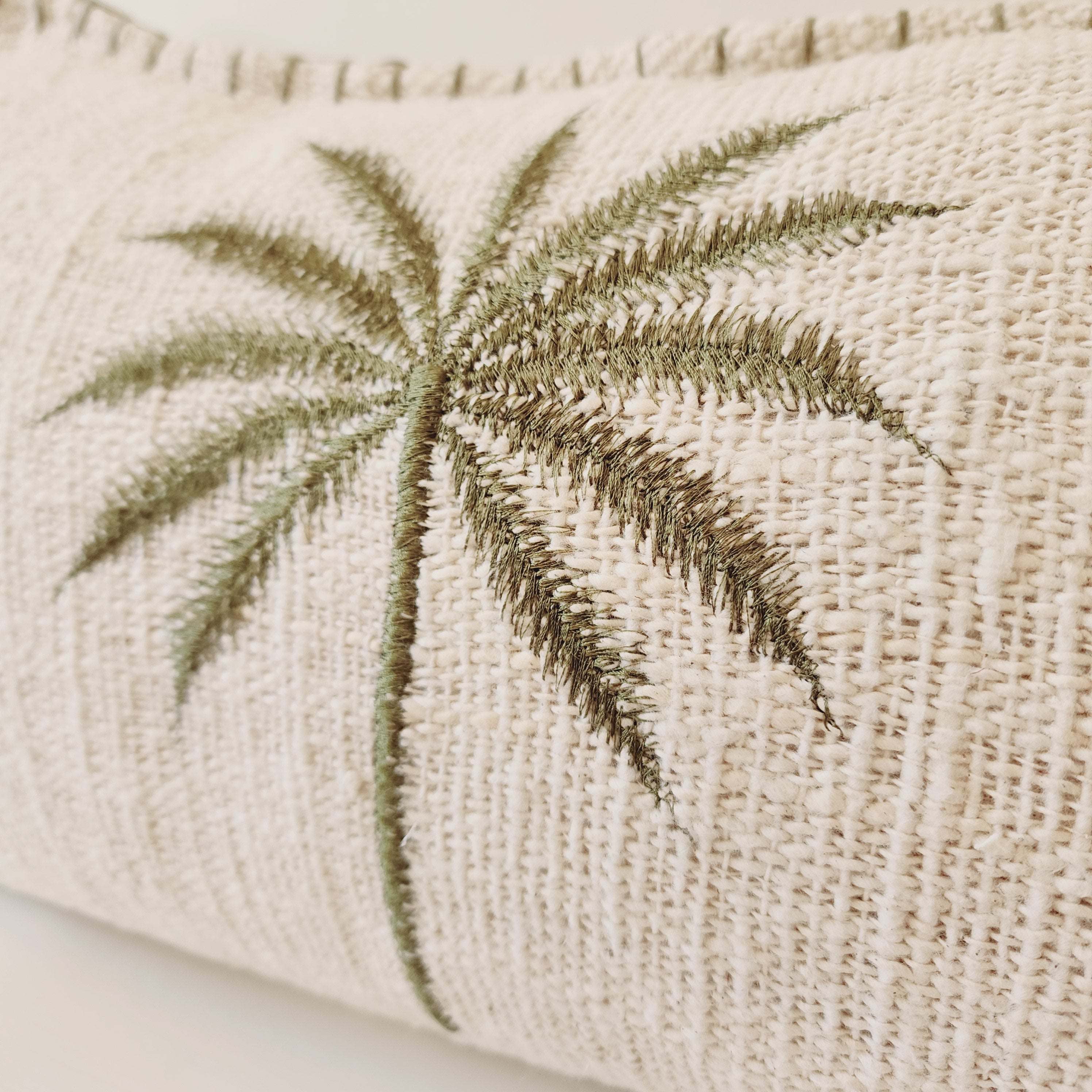 Bungalow Emerald Palm Lumbar Cushion Cover | 30x50cm