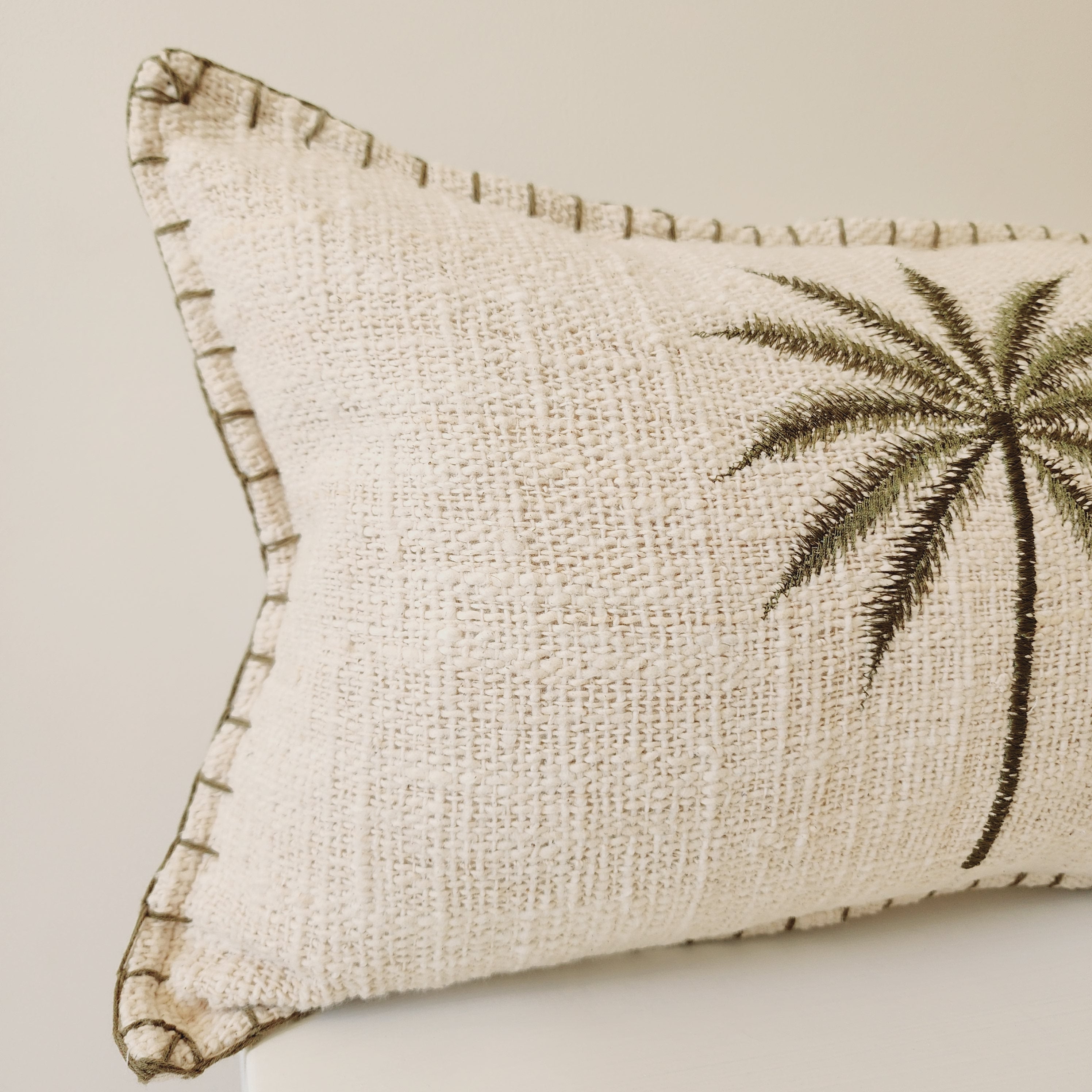 Bungalow Emerald Palm Lumbar Cushion Cover | 30x50cm