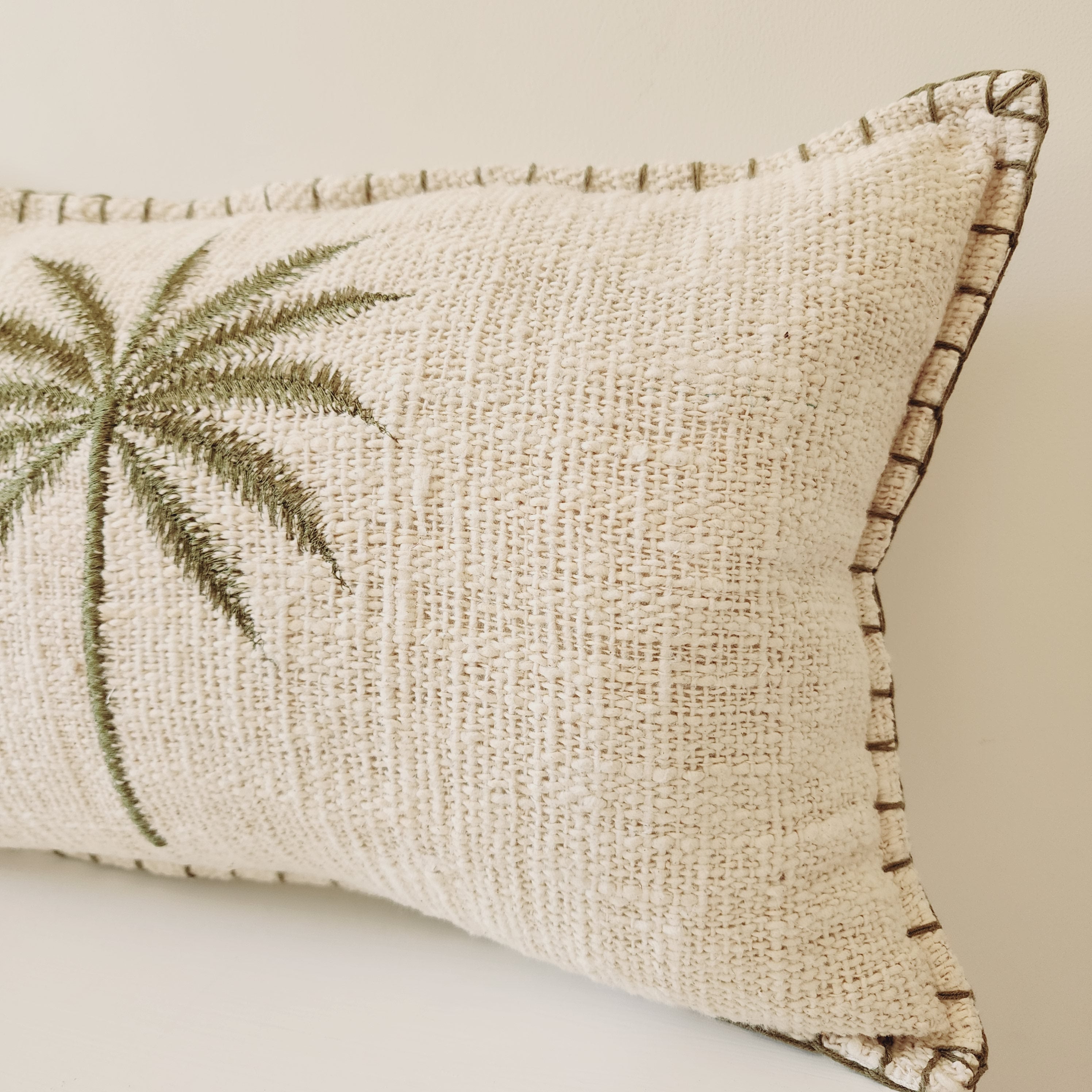 Bungalow Emerald Palm Lumbar Cushion Cover | 30x50cm