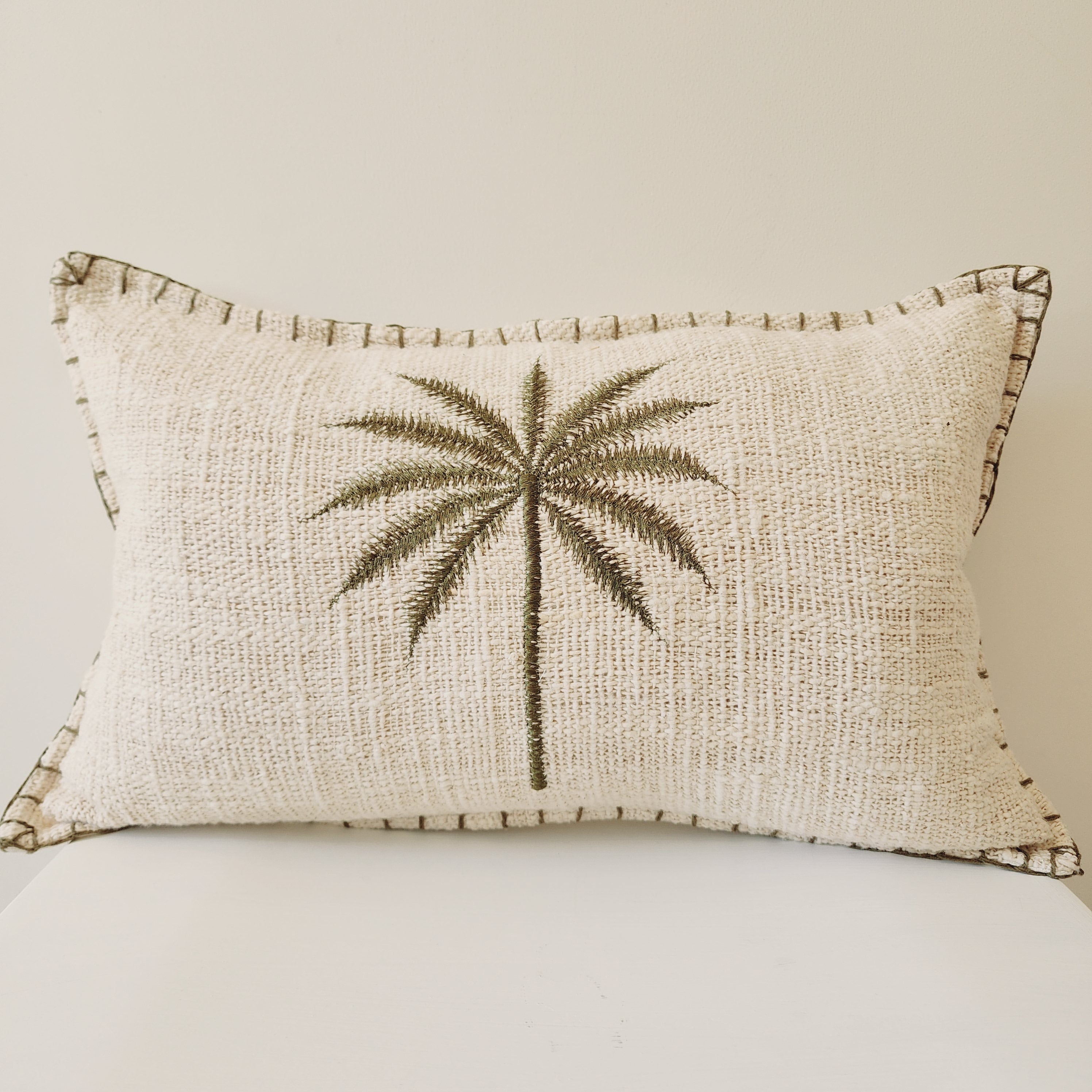 Bungalow Emerald Palm Lumbar Cushion Cover | 30x50cm