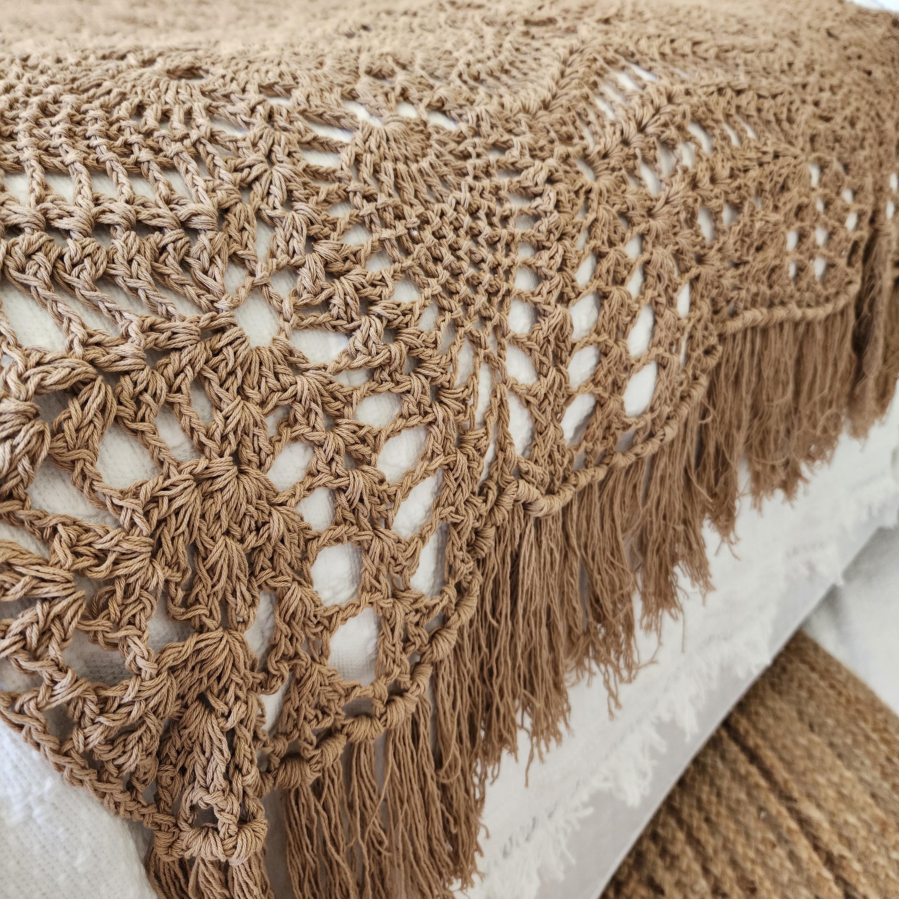 Seychelles Mocha Bed Runner | Throw | Crochet