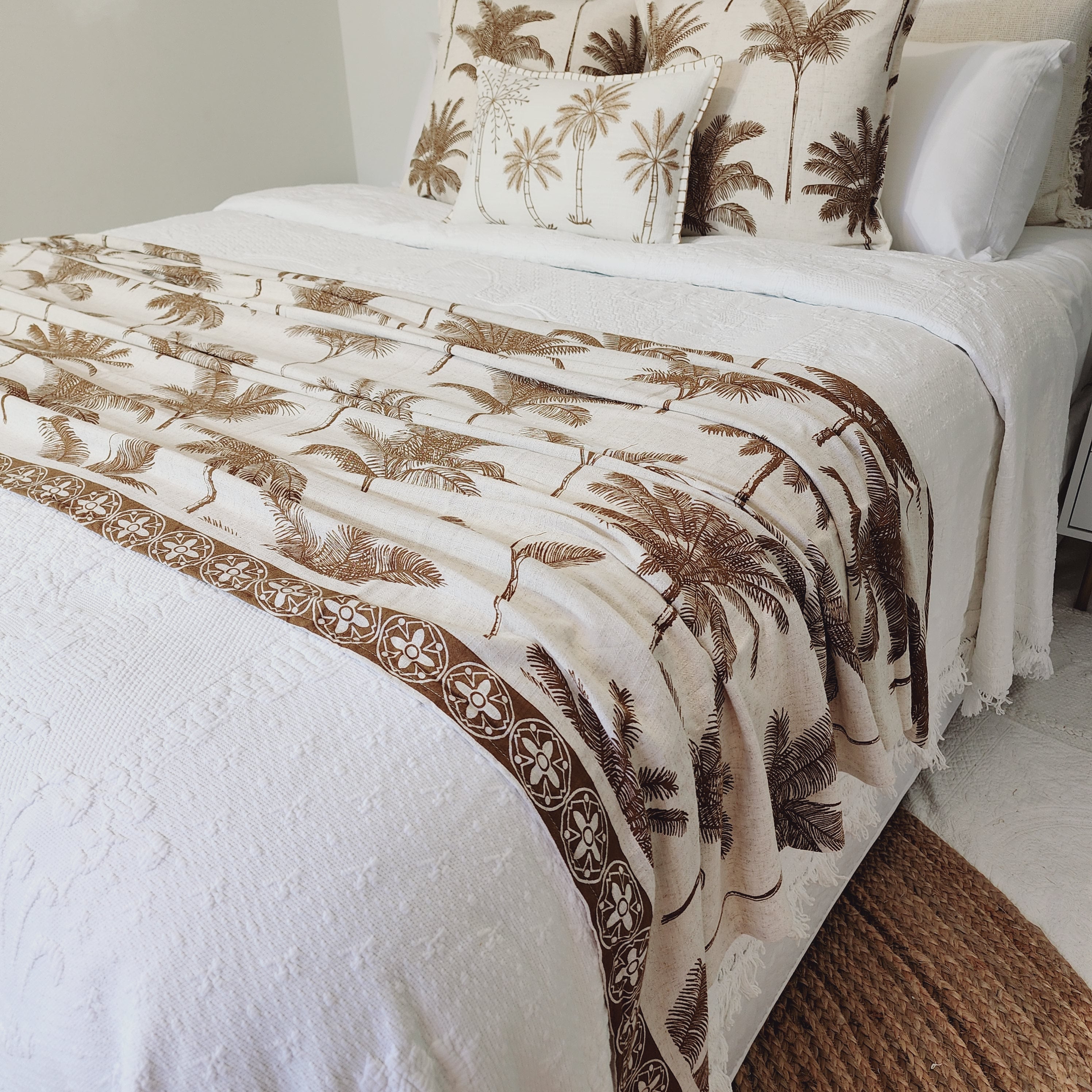 Palm Haven Cotton Throw | 2.2m