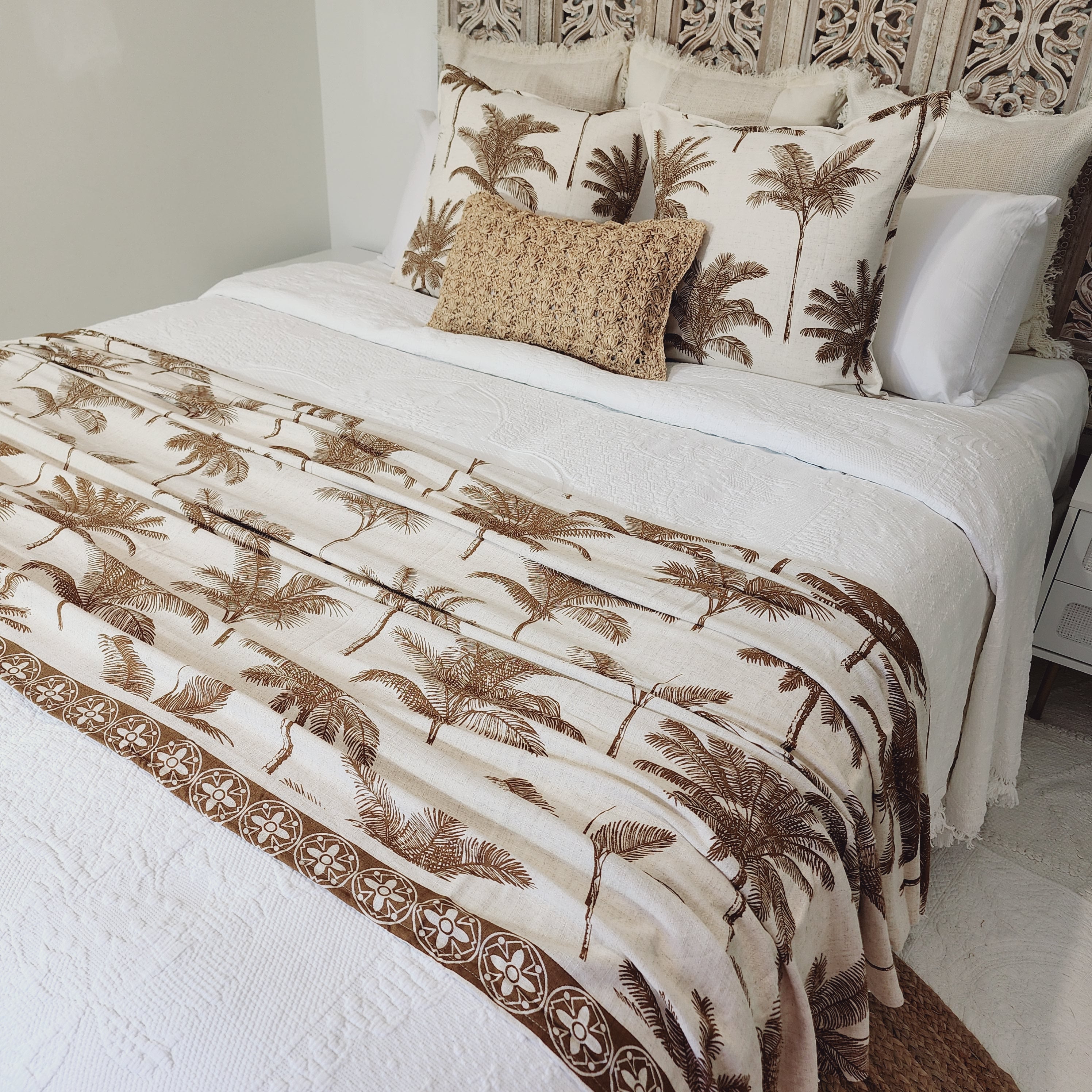 Palm Haven Cotton Throw | 2.2m