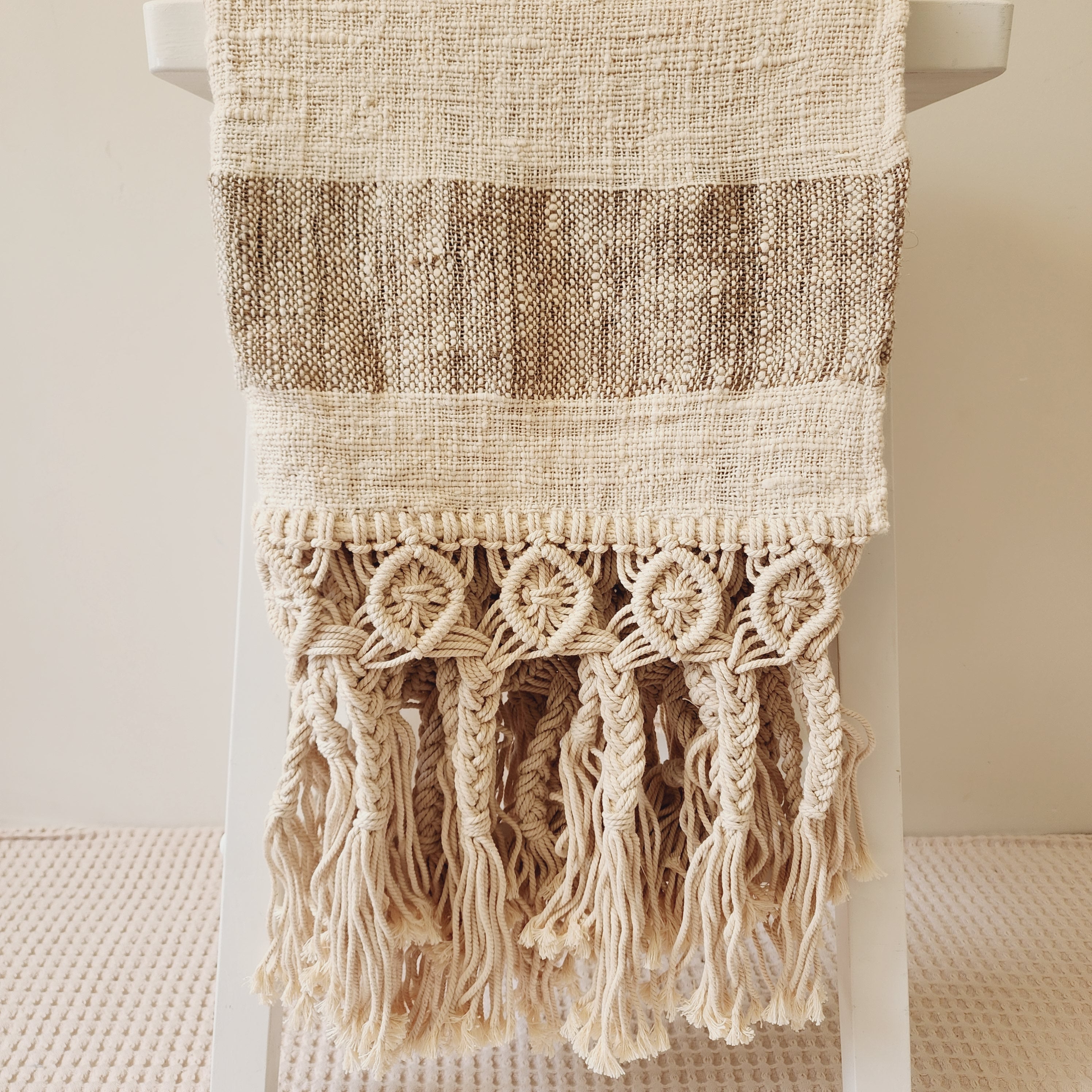 Coastal Retreat Macrame Throw