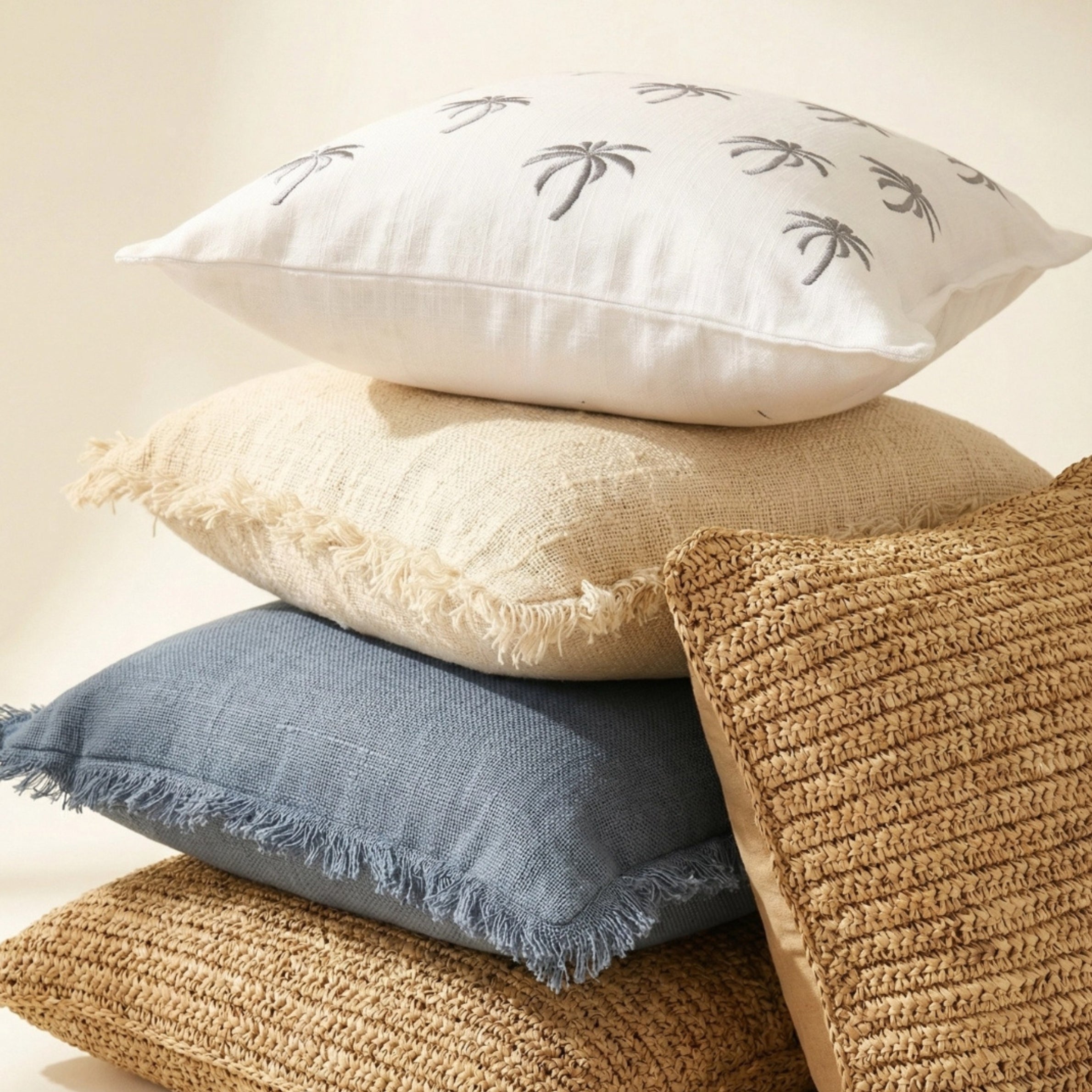 Under The Palms Blue Hue Cushion Cover | 50x50cm
