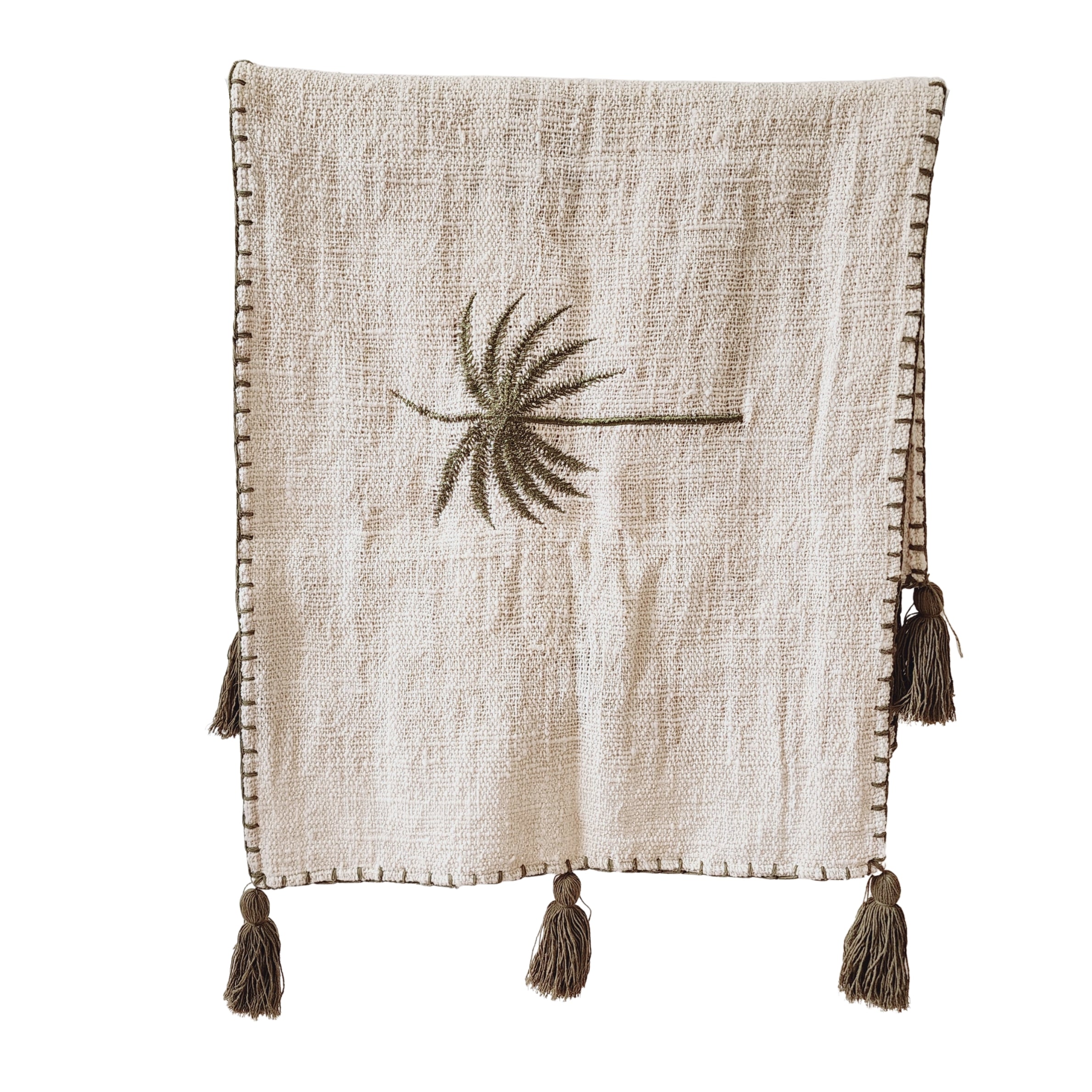 Coastal Husk Bed Runner | Emerald Palm