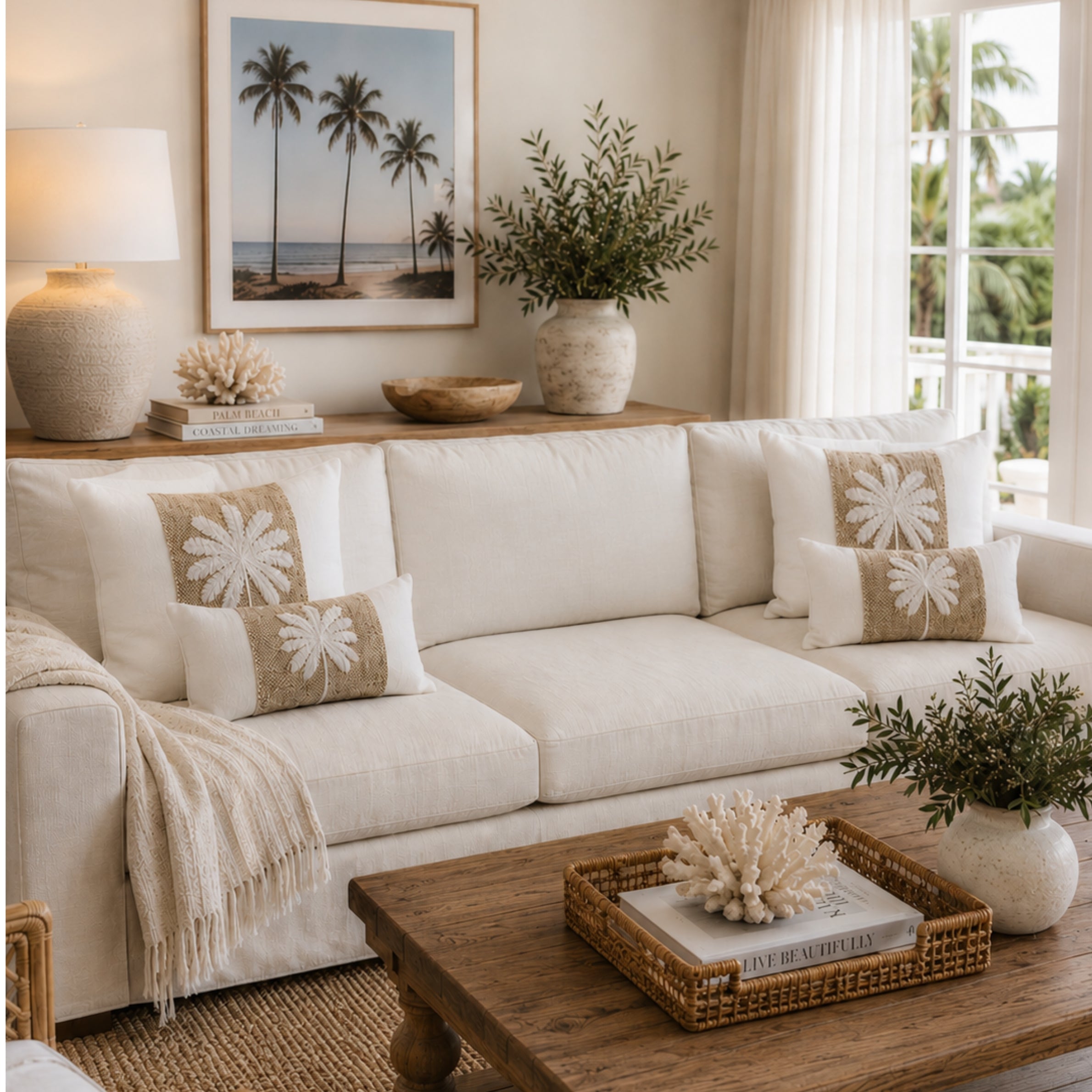 Palm Beach Lumbar Cushion Cover | 30x50cm