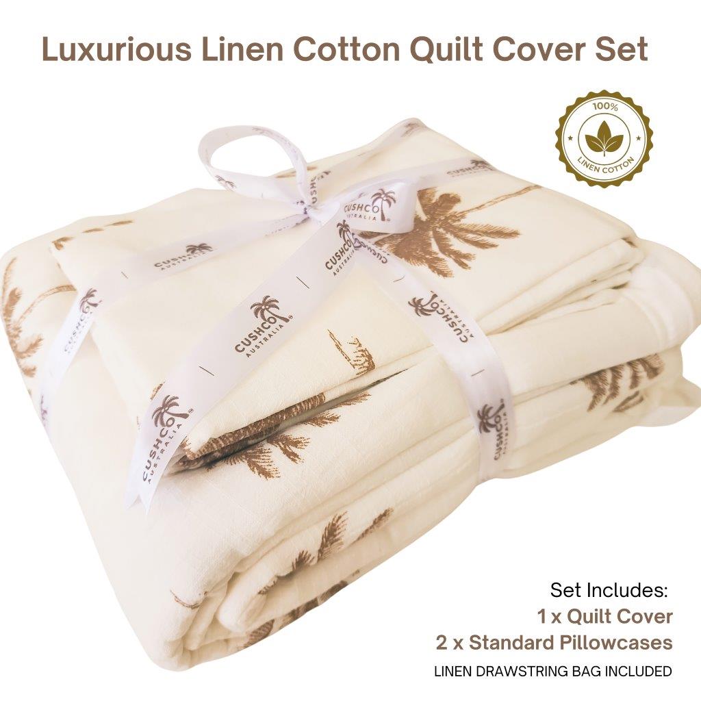 Kokomo Cocoa Palm Quilt Cover Set | Q | K | SK | Bed Linen