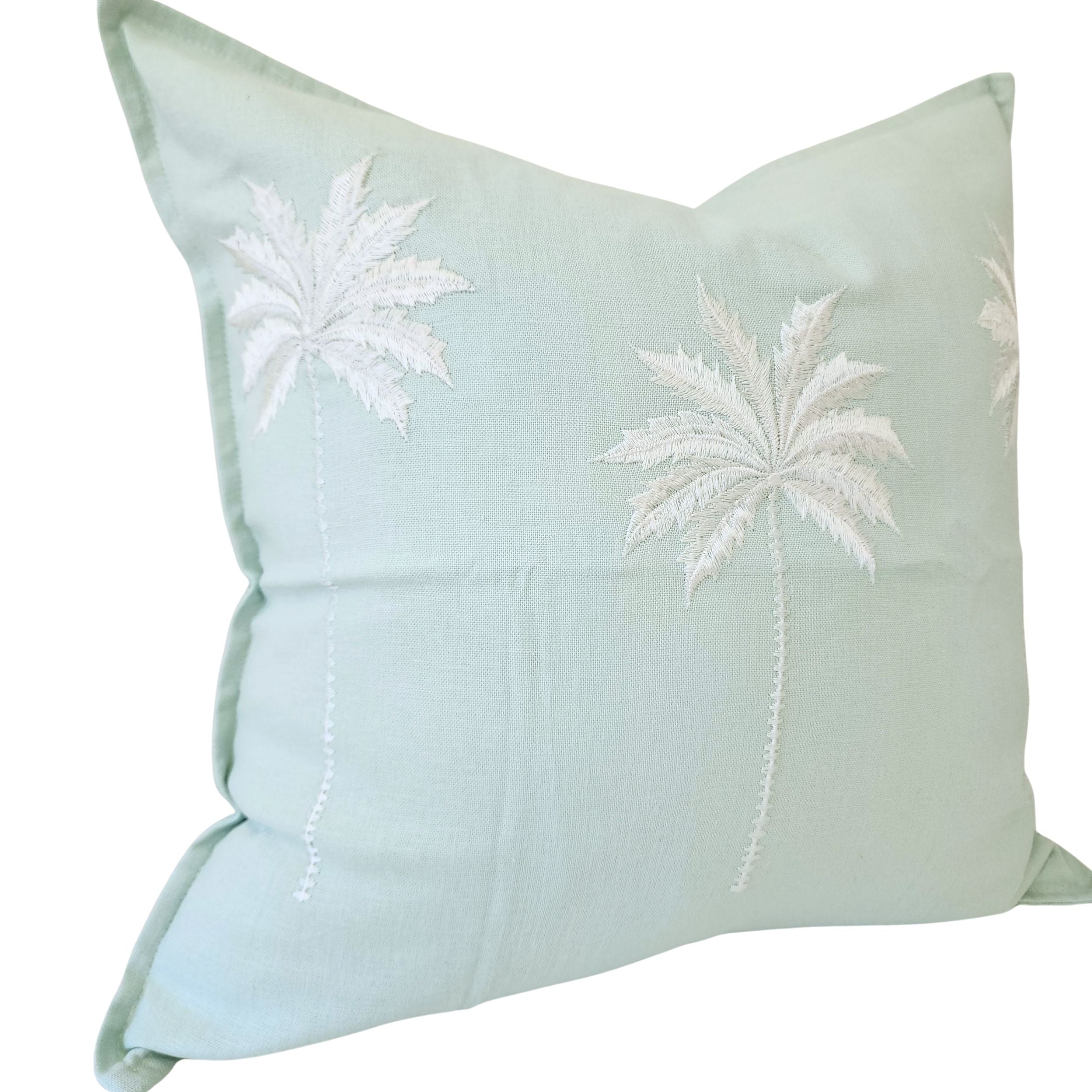 Ocean Mist Palms Linen Cushion Cover | 50x50cm