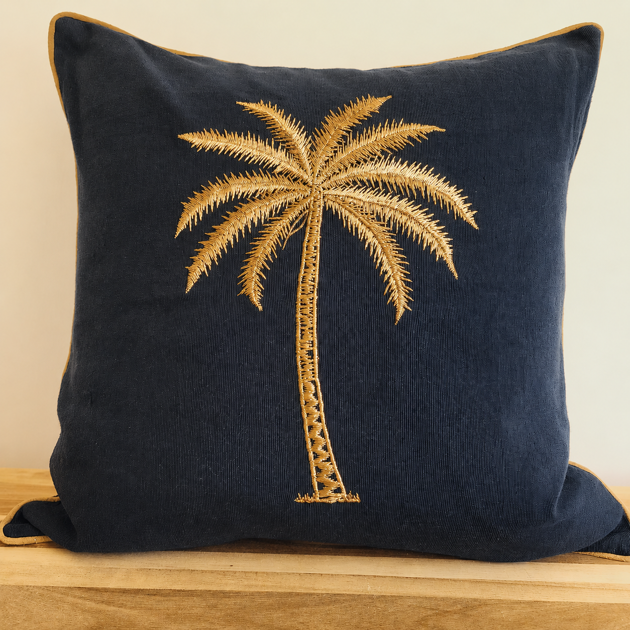 Midnight Gold 3D Palm Cushion Cover | 50x50cm | Exclusive