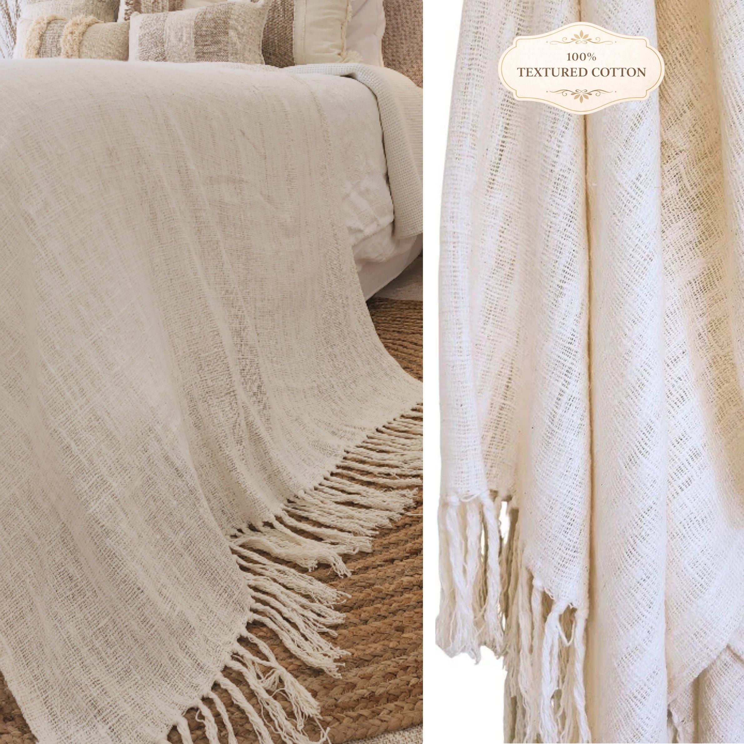 Luna Luxe Throw | Fringe | Oversized 2.5m