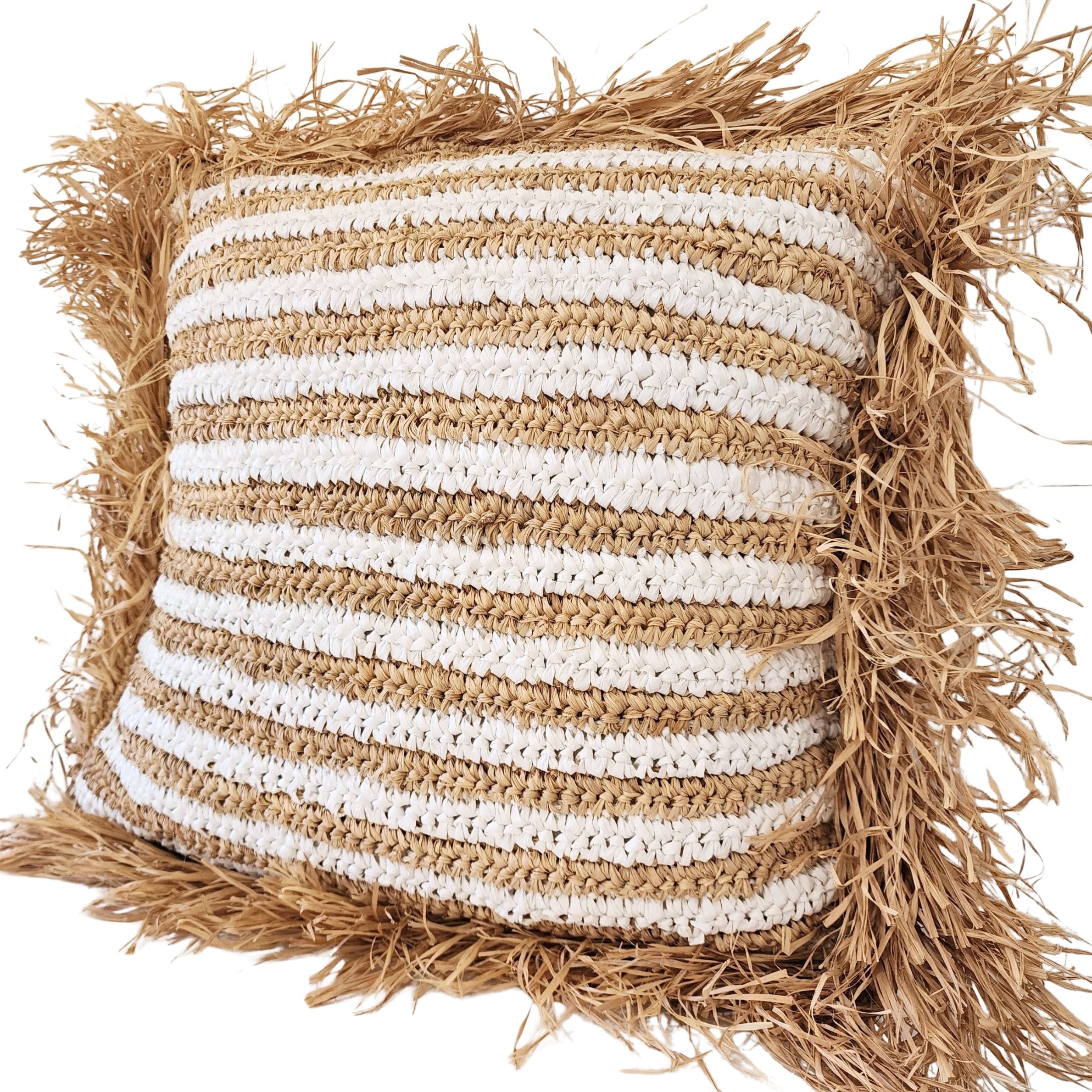 Maldives Raffia Stripe Cushion Cover | 50x50cm