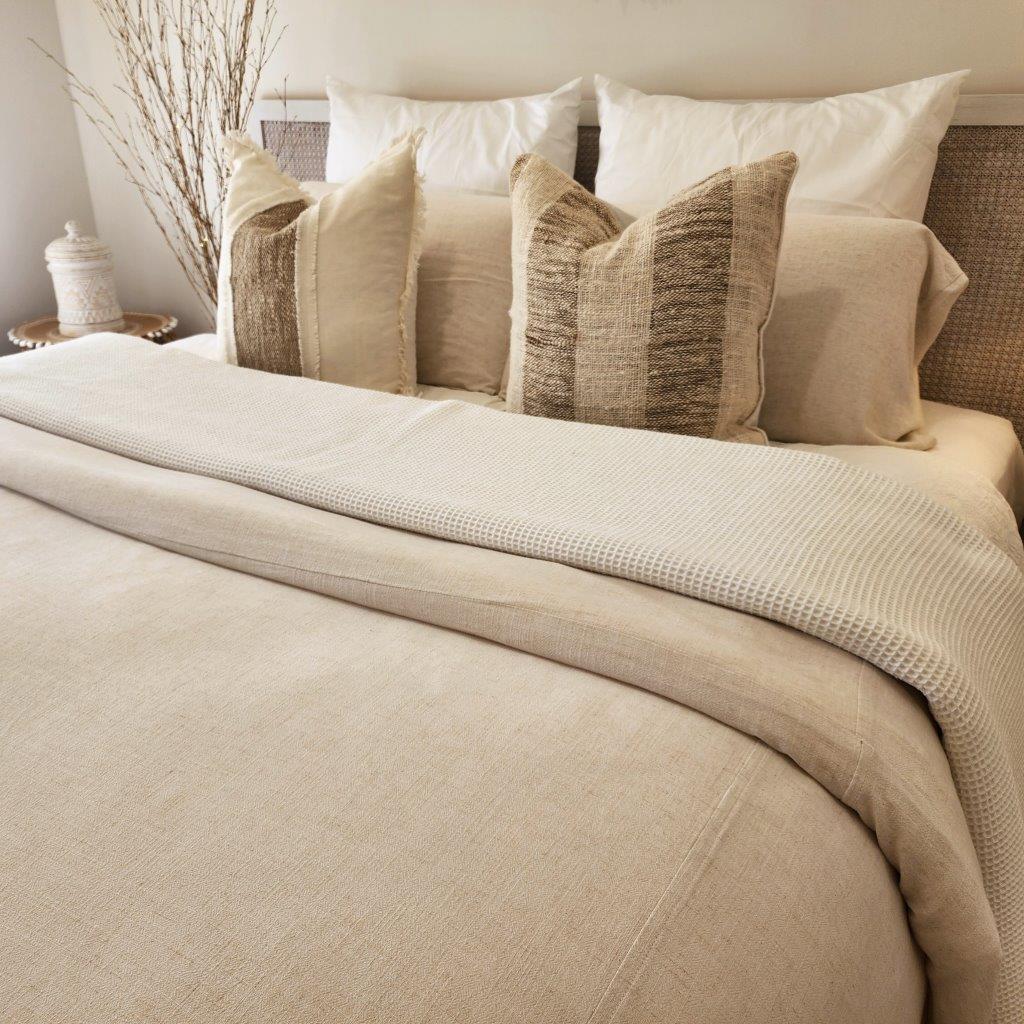 Acapulco Sand Pure Linen Quilt Cover Set | Q | K | SK