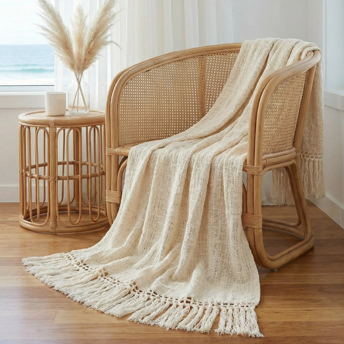 Island Luxe Throw Blanket | Fringe | King Size