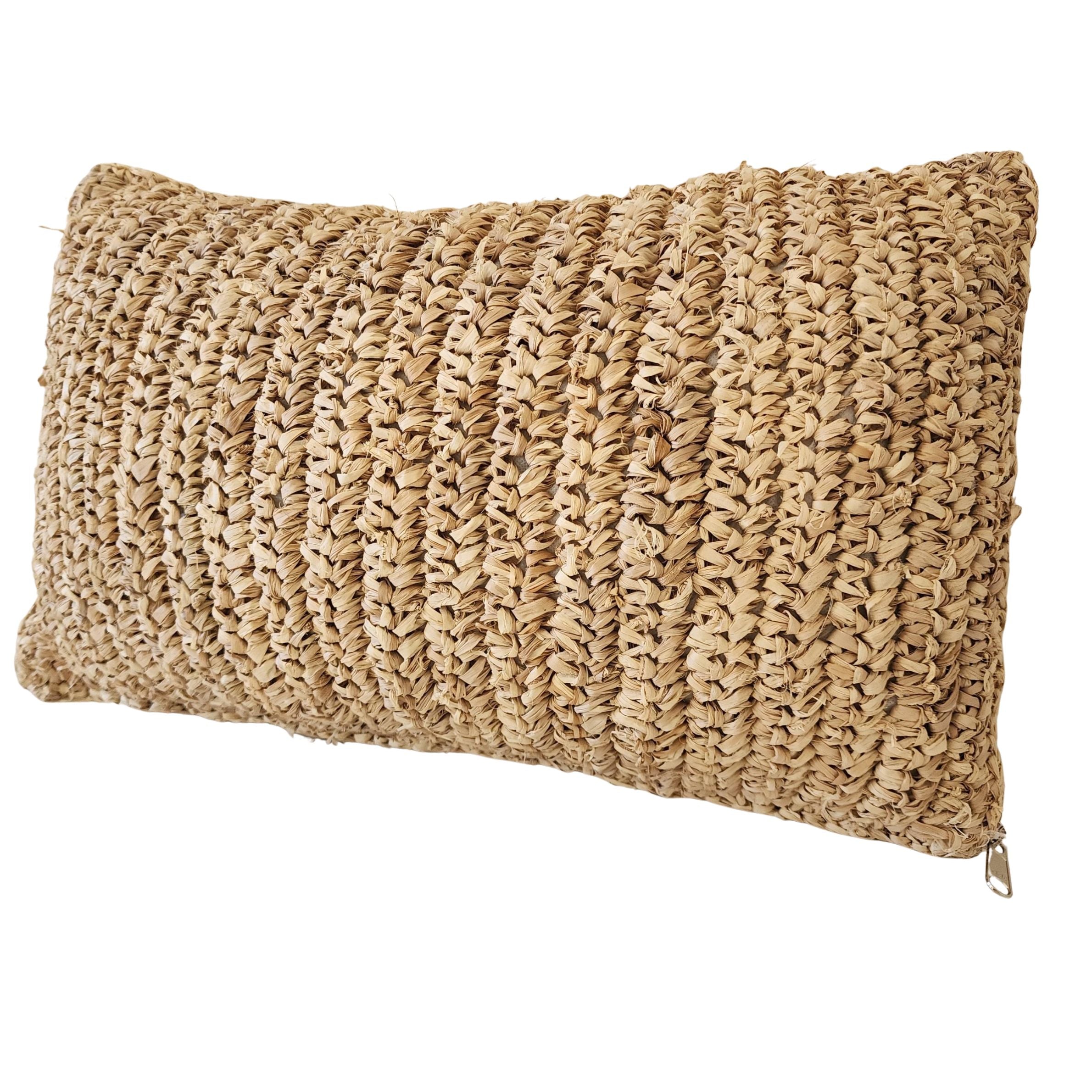 Maldives Raffia Lumbar Cushion Cover  | 30x50cm