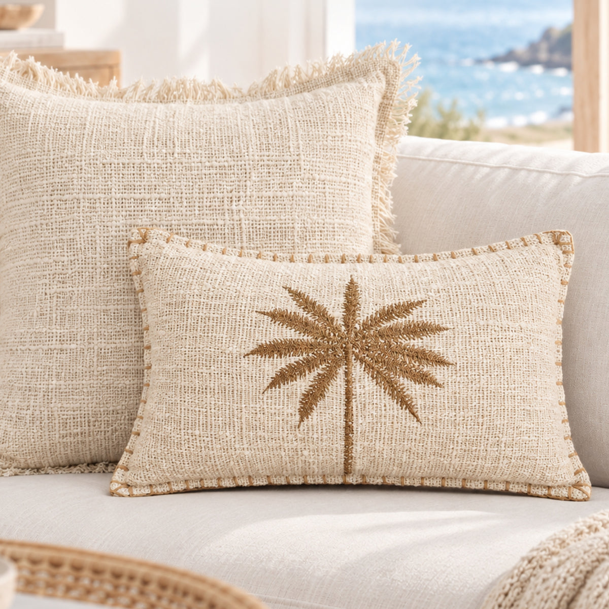 Coastal Husk Cushion Cover | Natural | 30x50cm