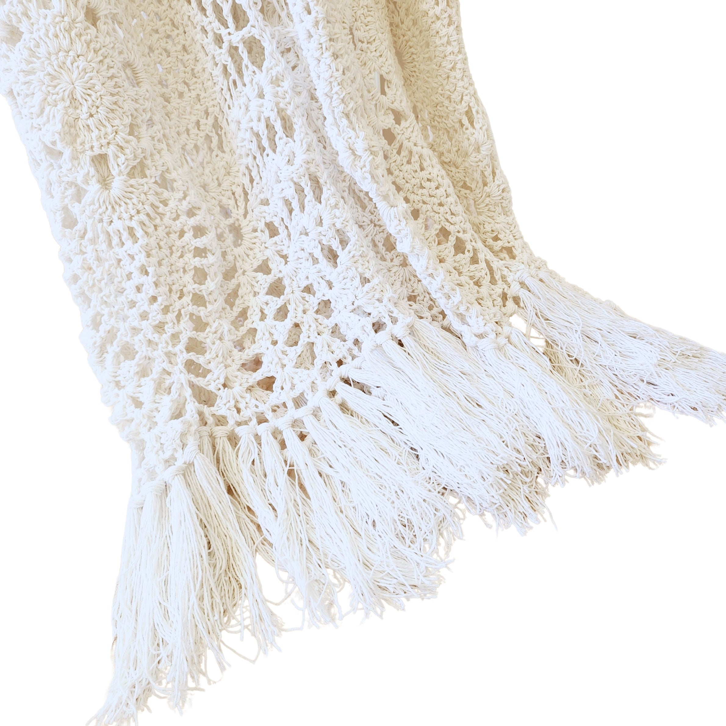Seychelles White Bed Runner | Throw | Crochet