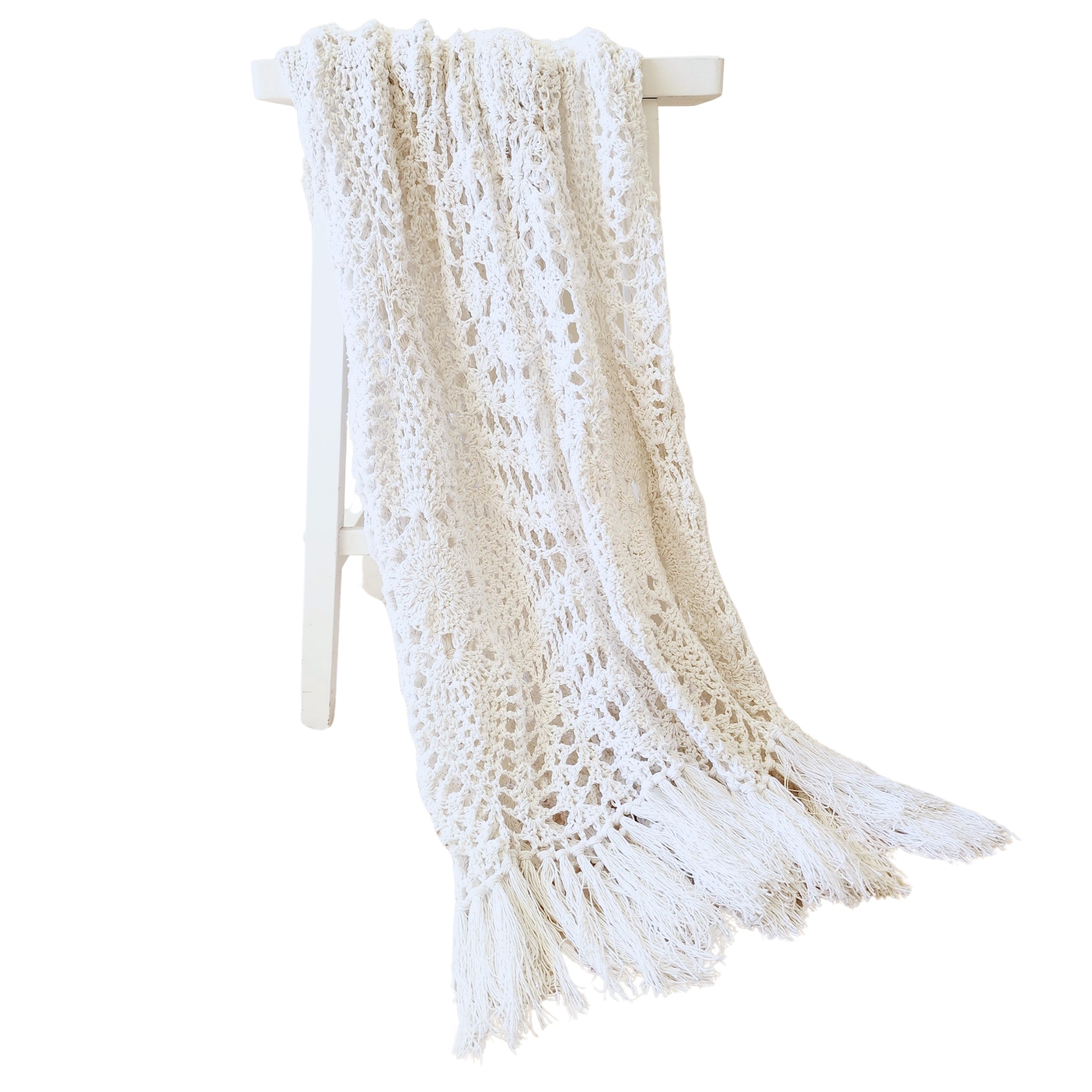 Seychelles White Bed Runner | Throw | Crochet