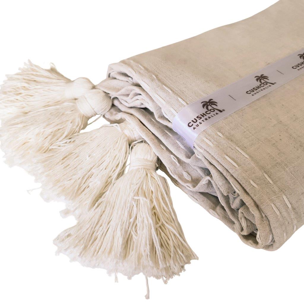 Linen Luxe Throw | Tassel | 2.4m x 1.3m
