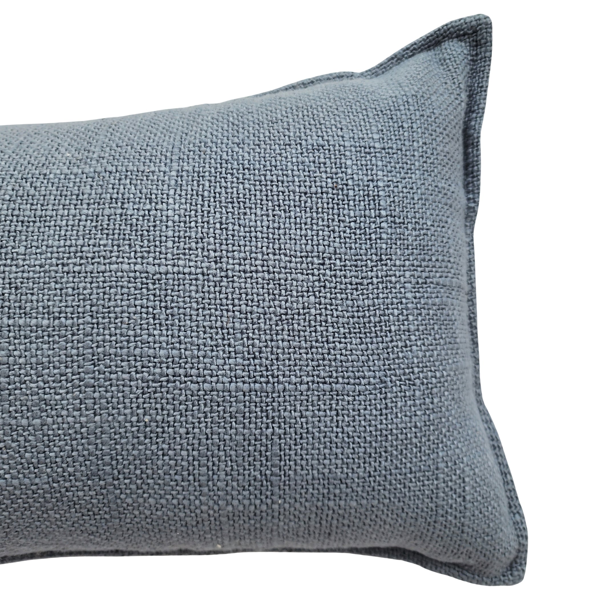 Smoky Denim Blue Lumbar Cushion Cover | 30x50cm
