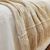 Boho Luxe Macrame Throw Blanket | Tassel | 2.77m x 1.3m
