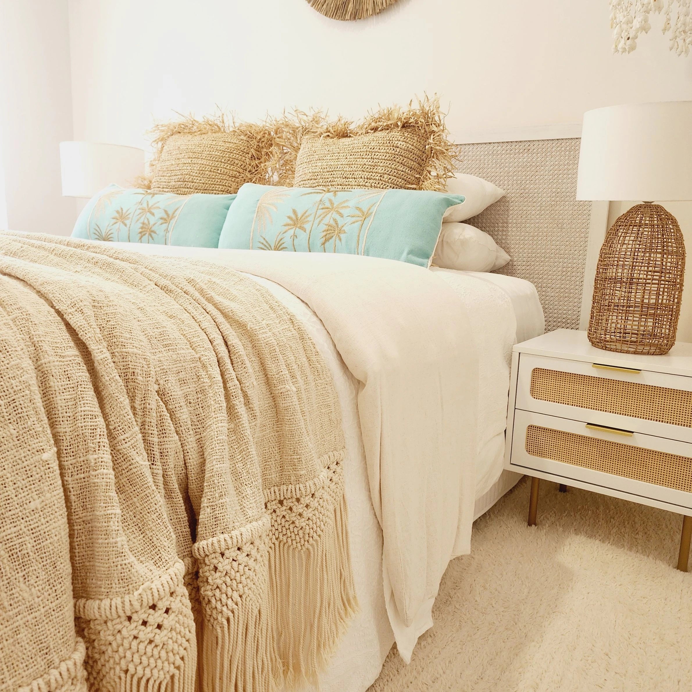 Boho Luxe Macrame Throw Blanket | Tassel | 2.77m x 1.3m