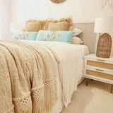 Boho Luxe Macrame Throw Blanket | Tassel | 2.77m x 1.3m