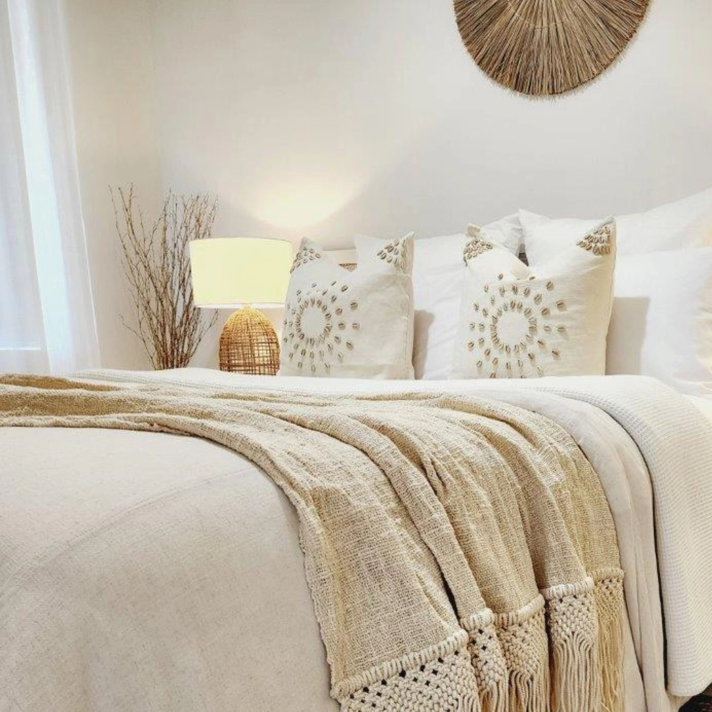 Boho Luxe Macrame Throw Blanket | Tassel | 2.77m x 1.3m