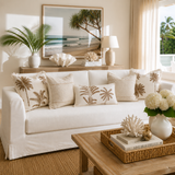 Latte Palms Lumbar Cushion Cover | 30x50cm